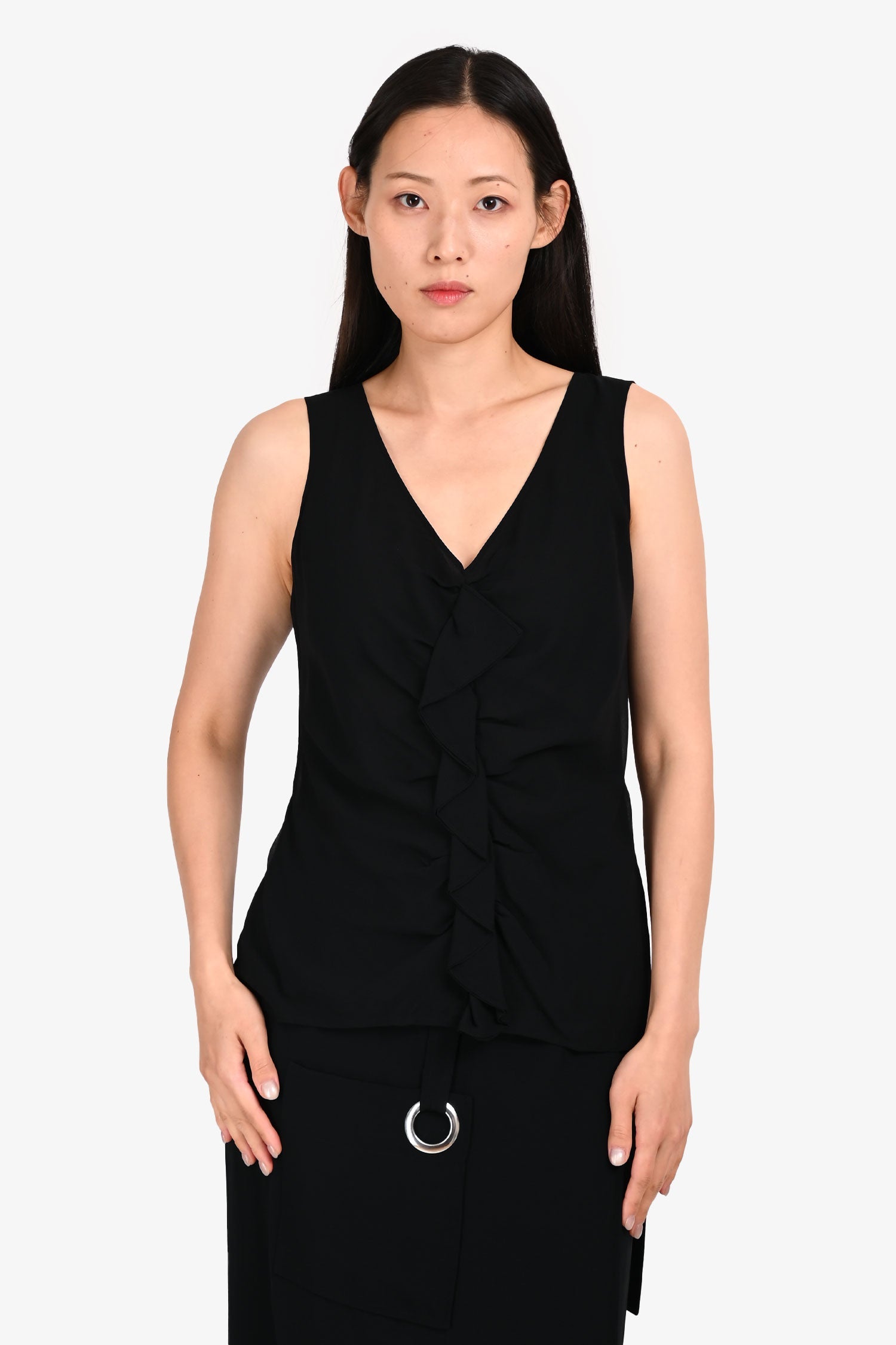 St. John Black Sheer Tank Top Size 6