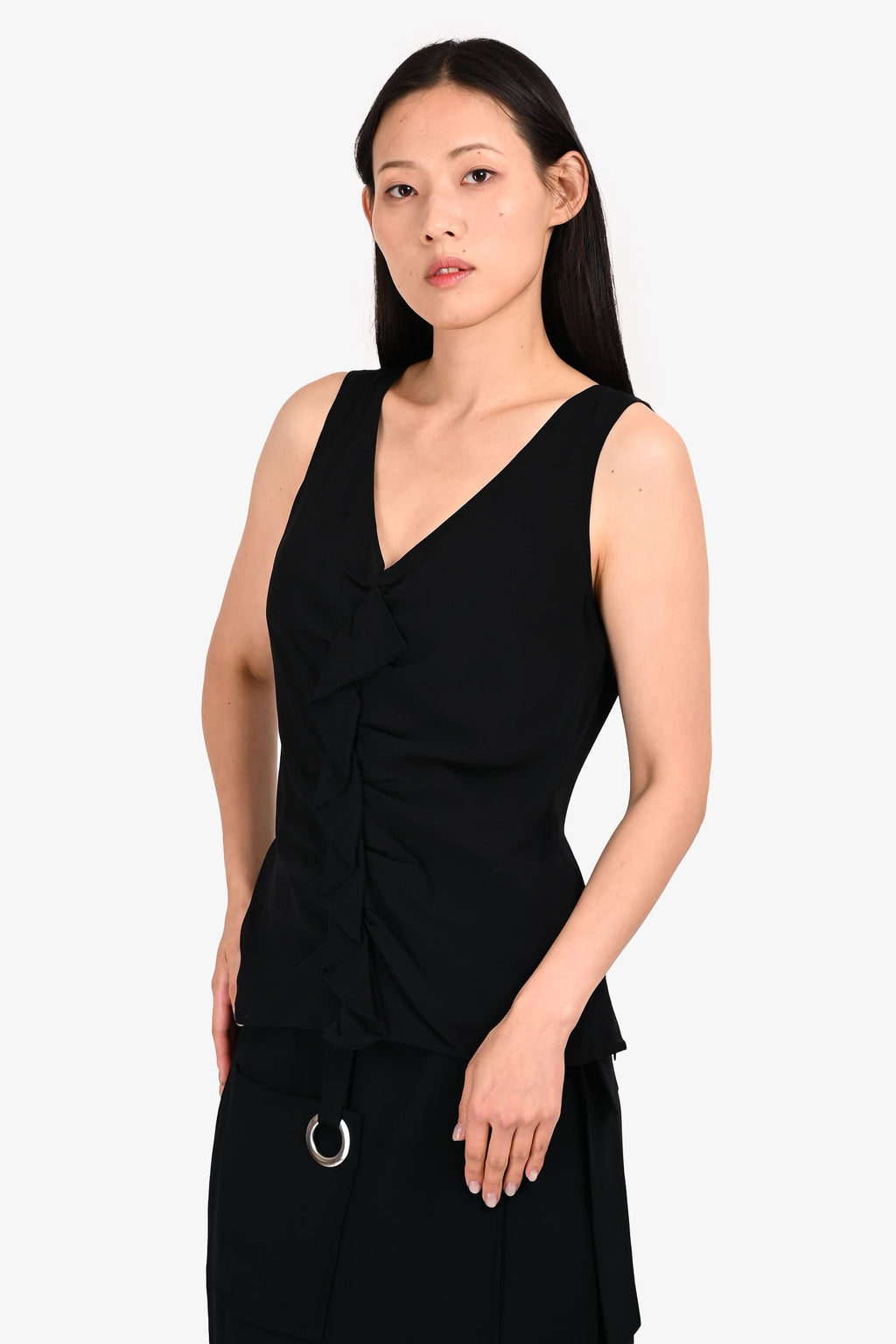 St. John Black Sheer Tank Top Size 6