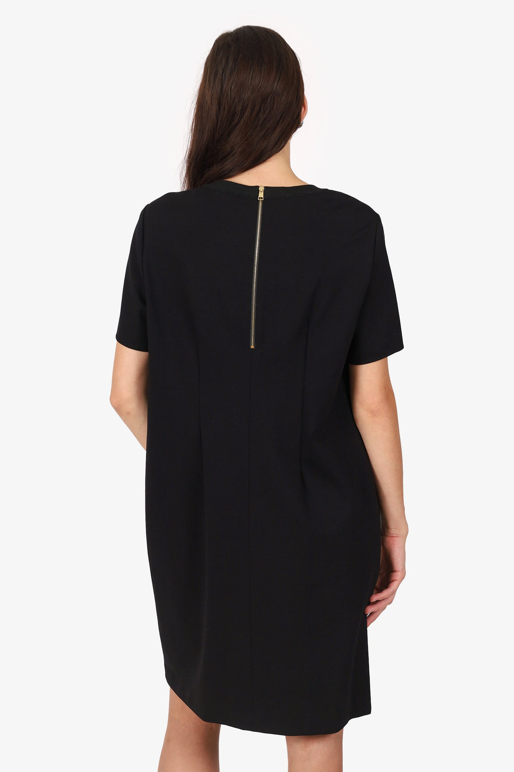 Escada Black Lace Detail Short Sleeve Dress Size 42