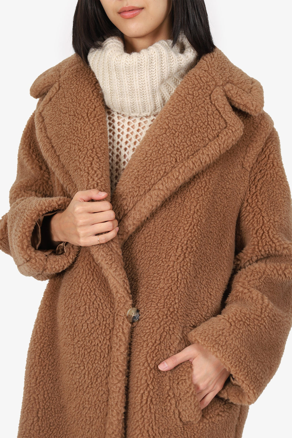 Max Mara Brown Alpaca "Teddy" Coat Size 12