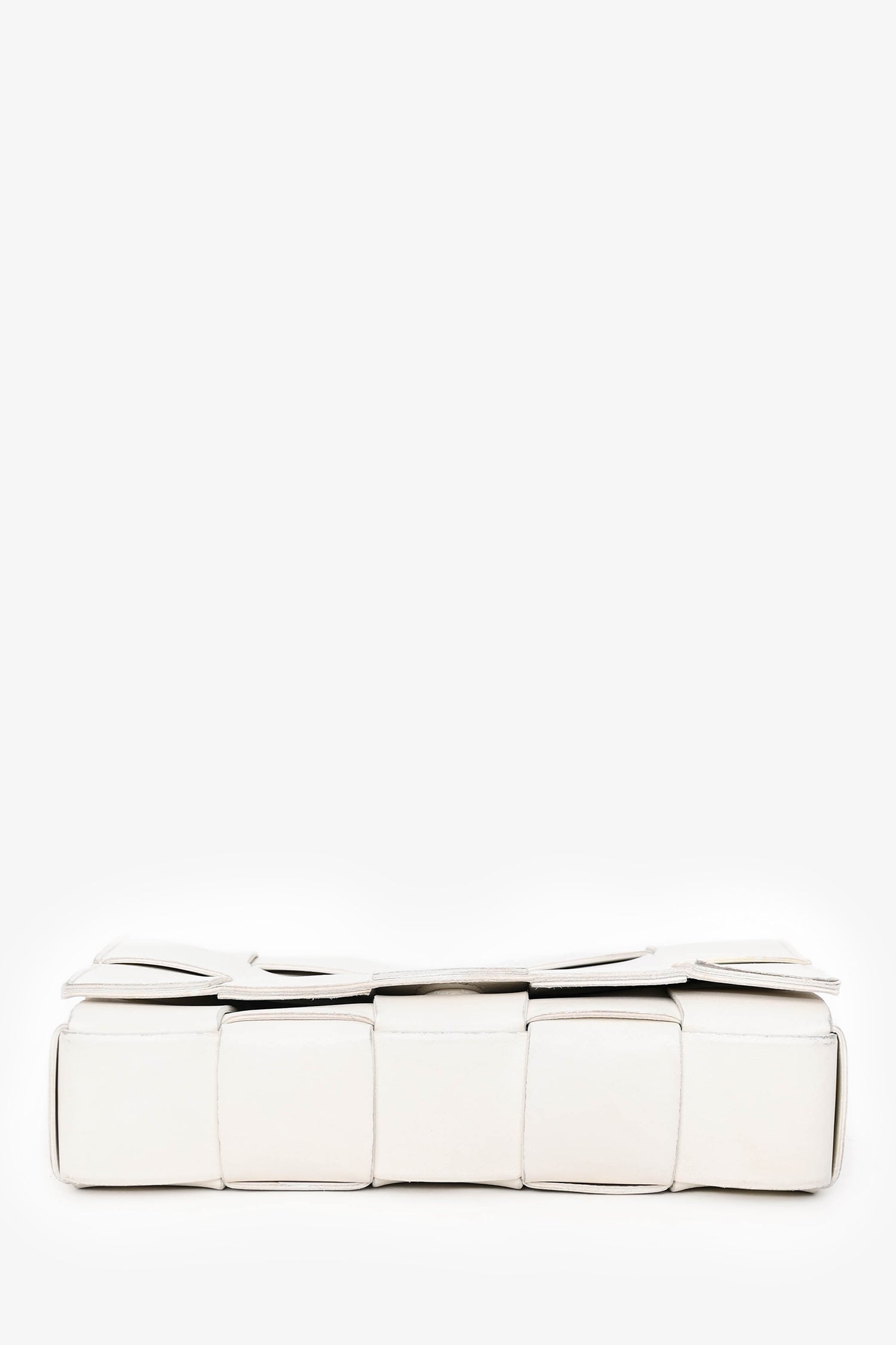 Bottega Veneta White Leather The Cassette Crossbody Bag