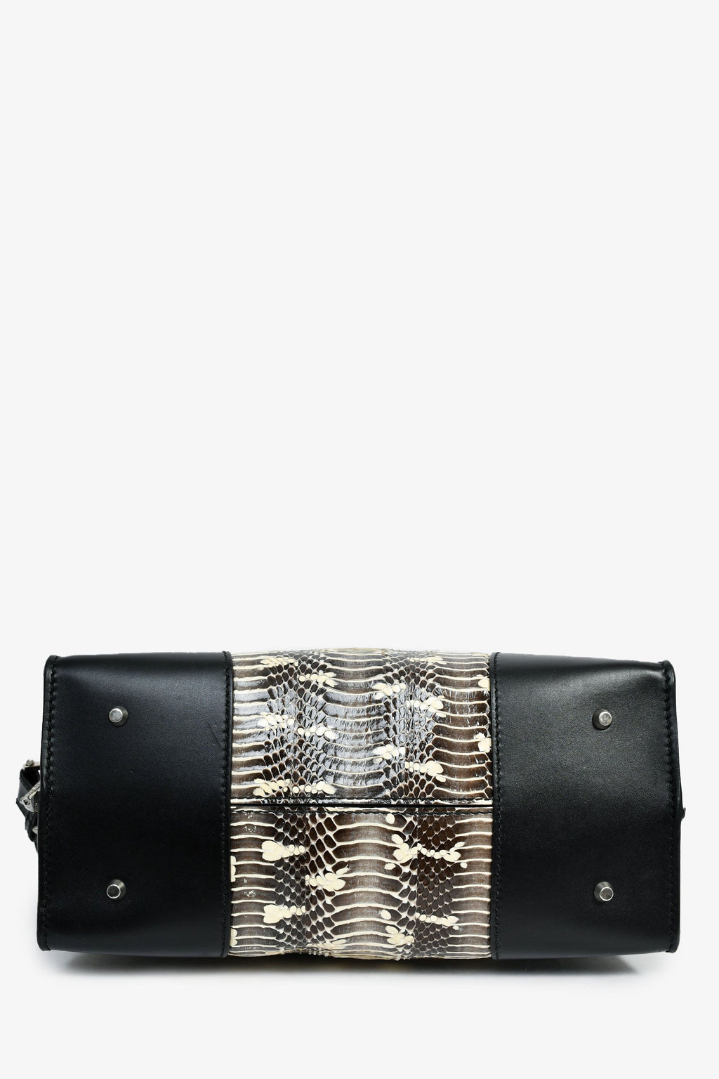 Alexander McQueen Limited Edition Black Leather Python Top Handle with Strap