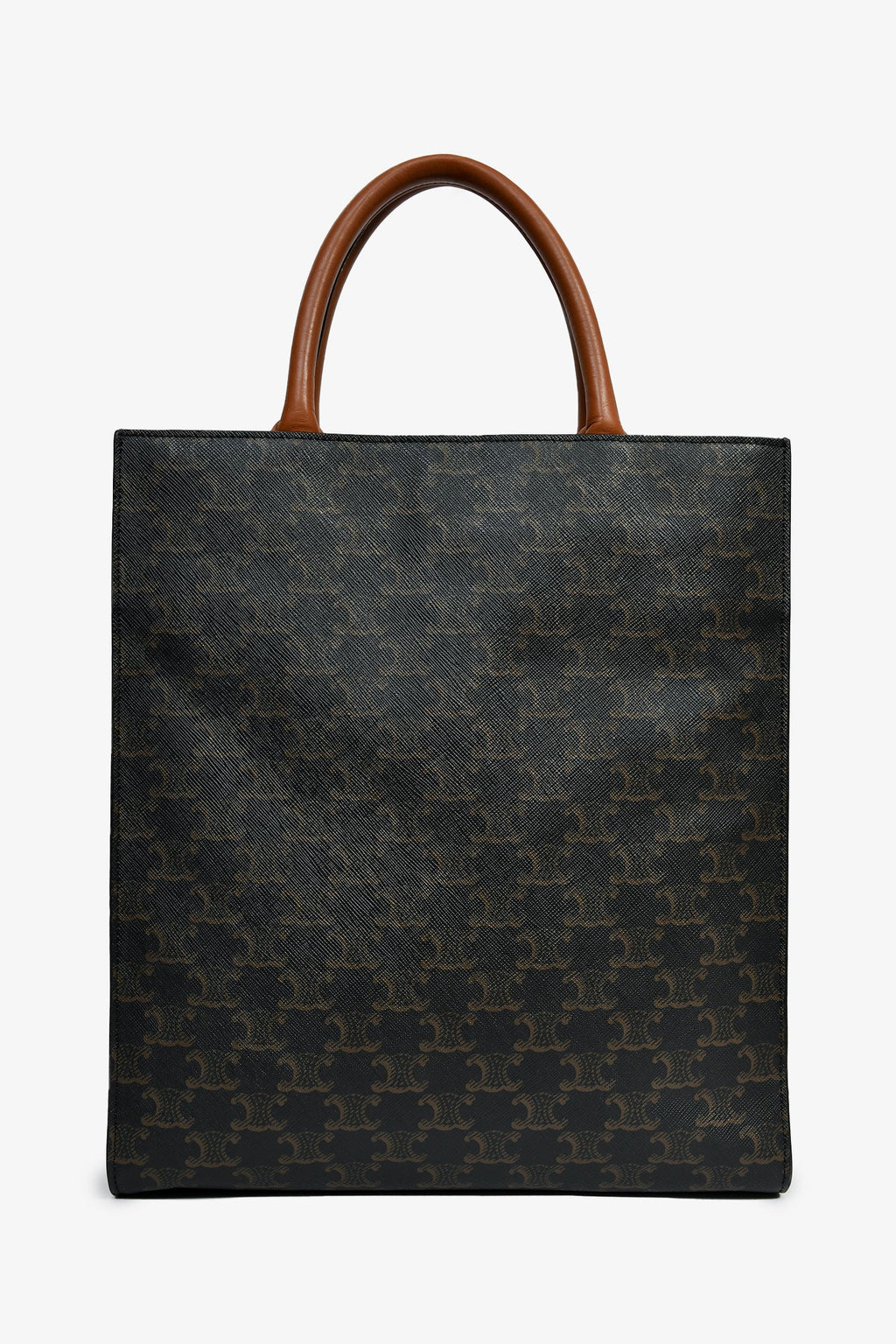 Celine Brown Triomphe Canvas Small Vertical Tote