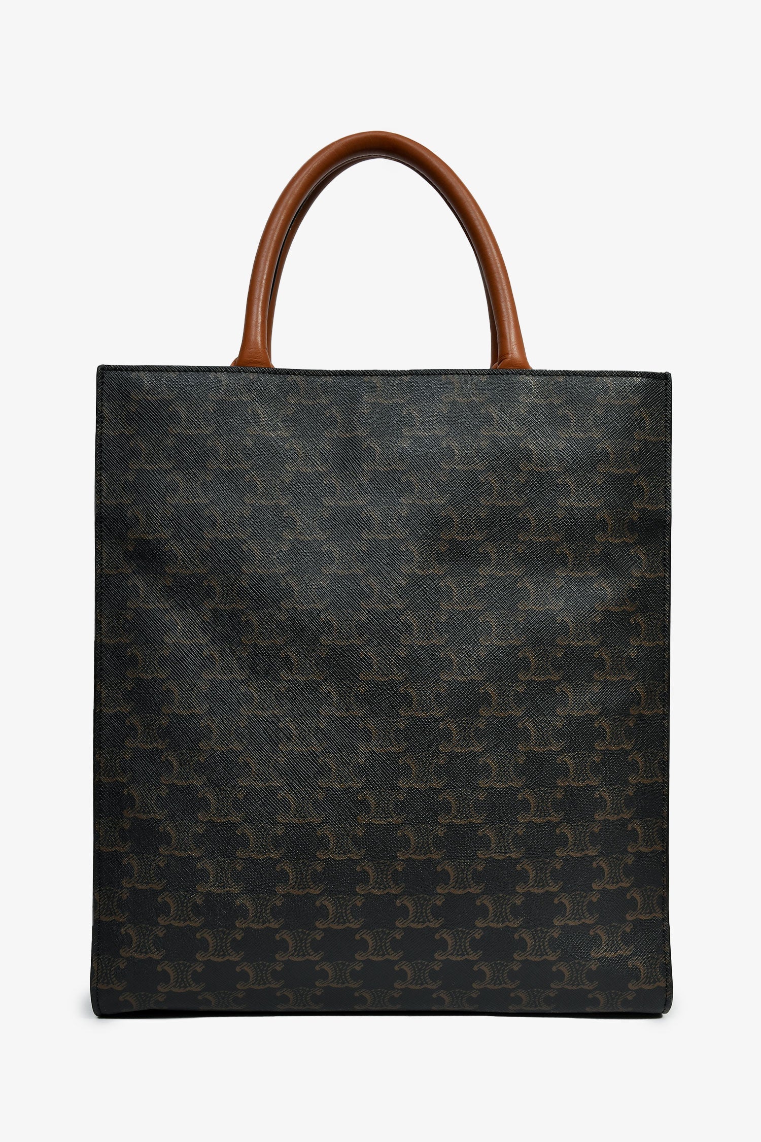 Celine Brown Triomphe Canvas Small Vertical Tote
