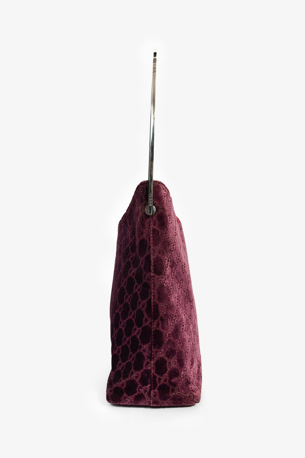Gucci by Tom Ford 1997 Purple Velvet GG Monogram Shoulder Bag