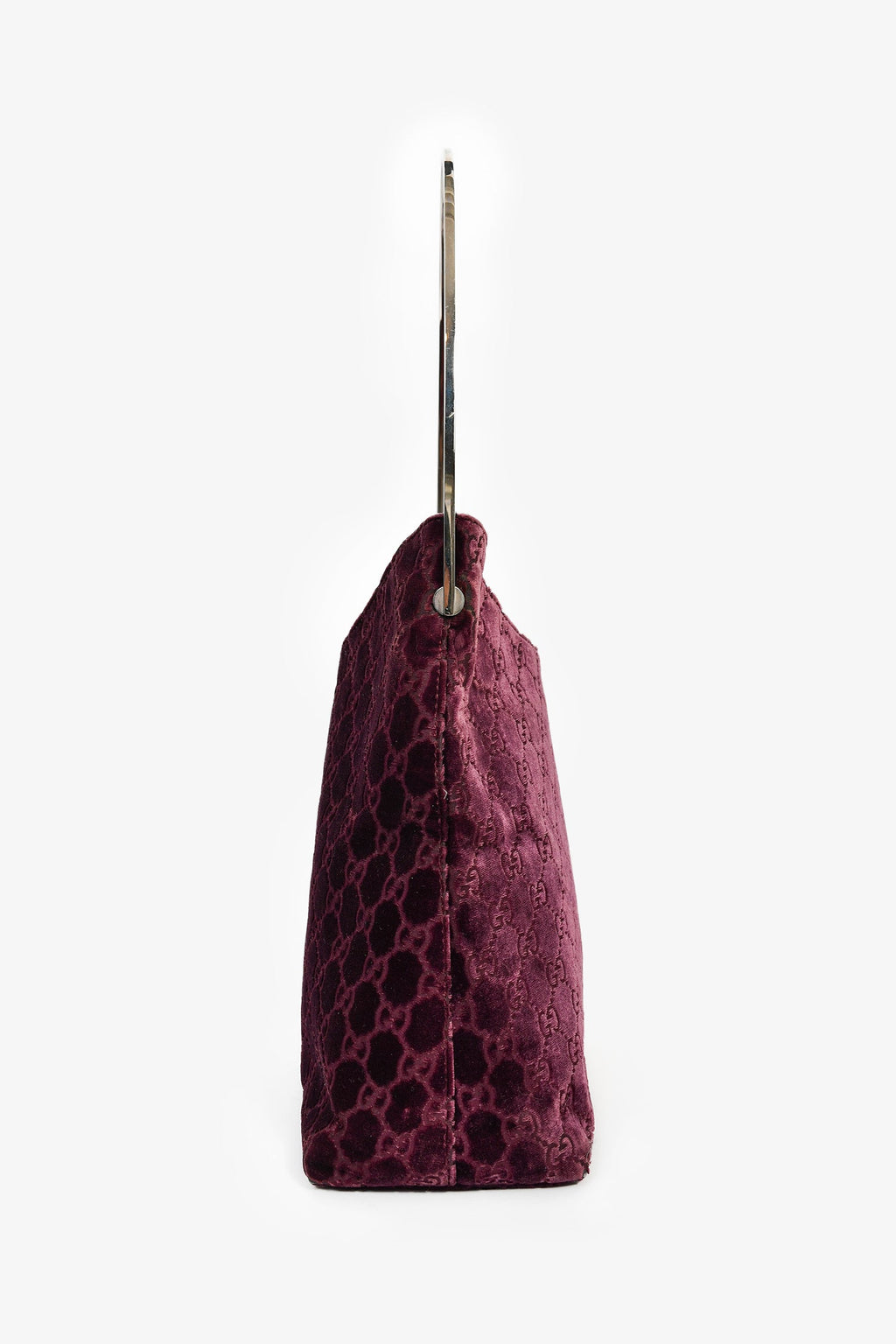 Gucci by Tom Ford 1997 Purple Velvet GG Monogram Shoulder Bag