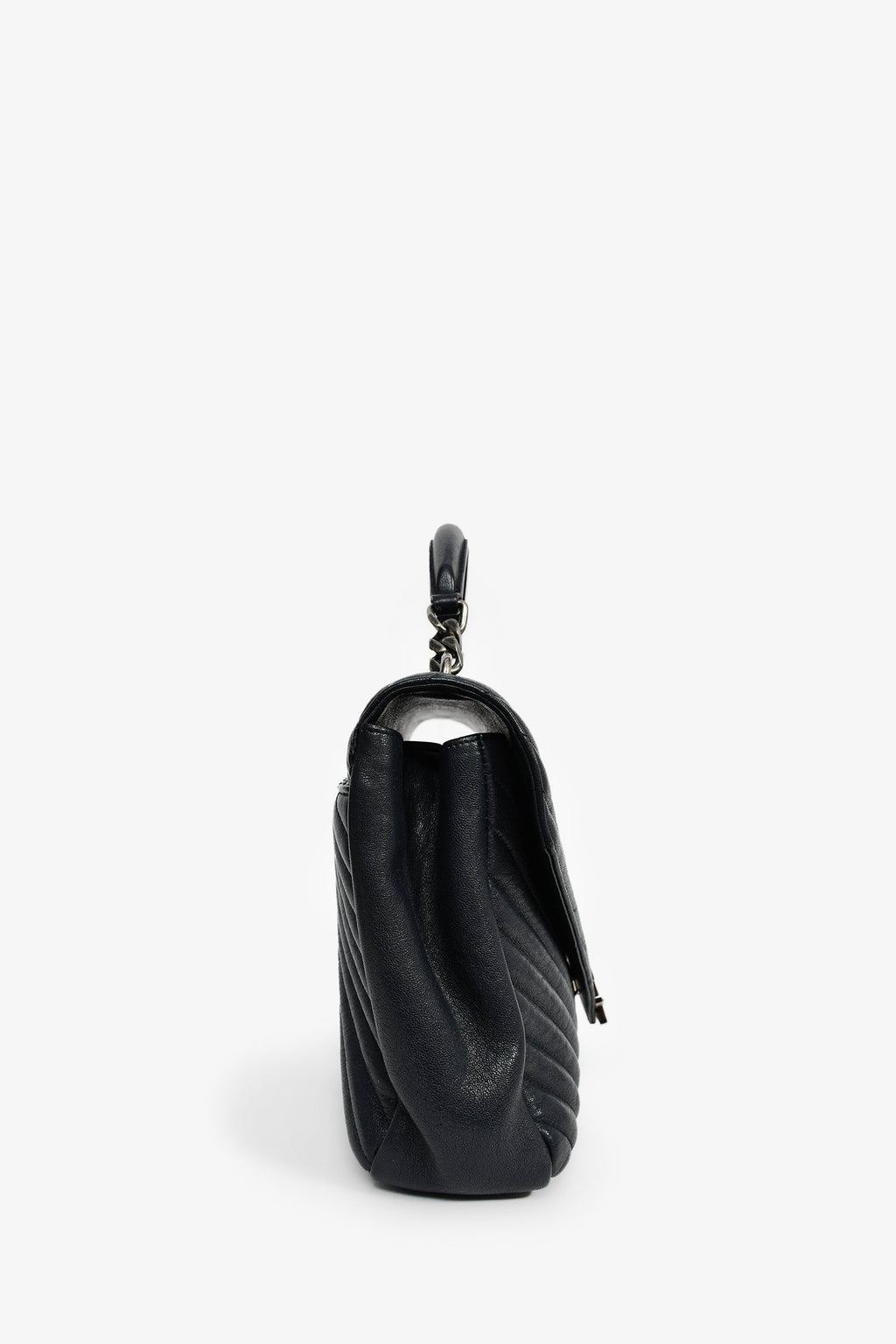 Saint Laurent 2016 Navy Leather Chevron Large Envelope Bag