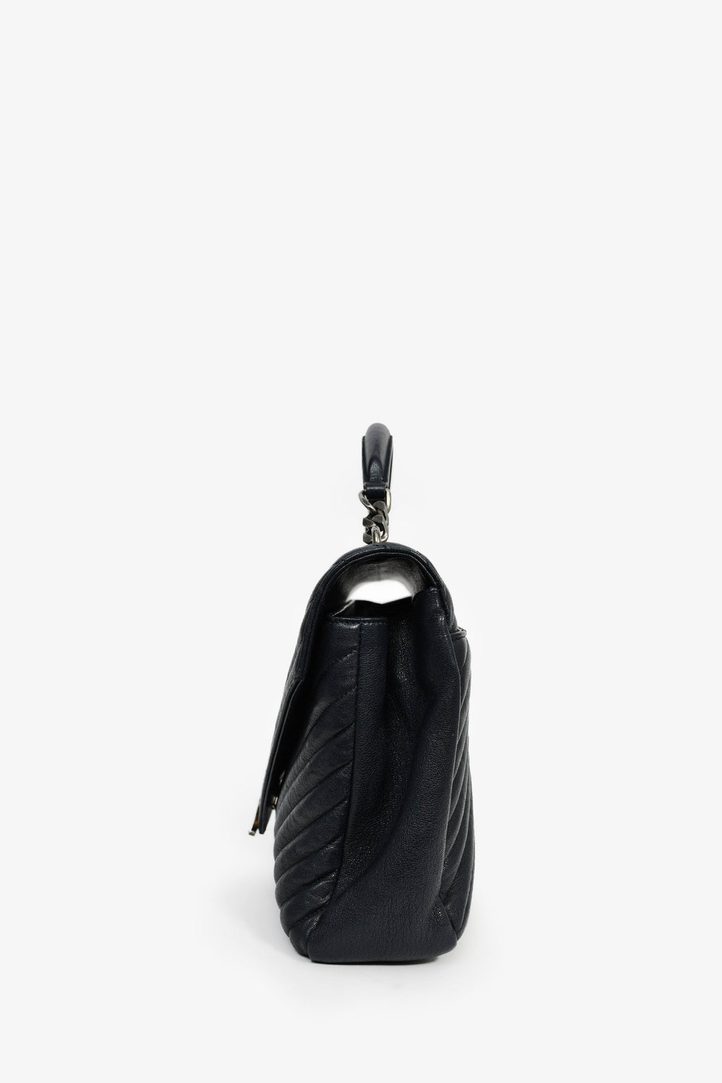 Saint Laurent 2016 Navy Leather Chevron Large Envelope Bag