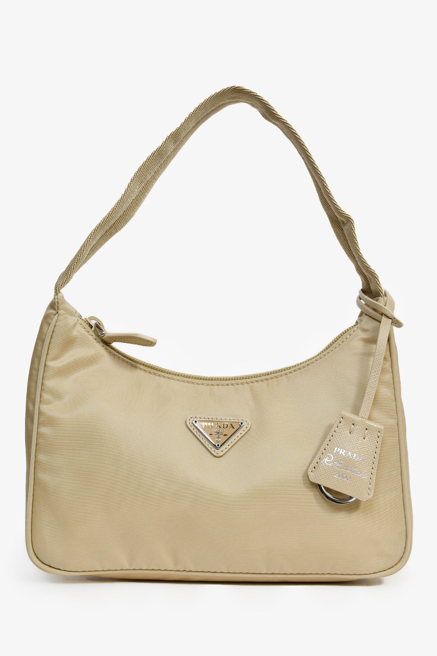 Prada Beige Nylon 2000 Re-Edition Shoulder Bag of