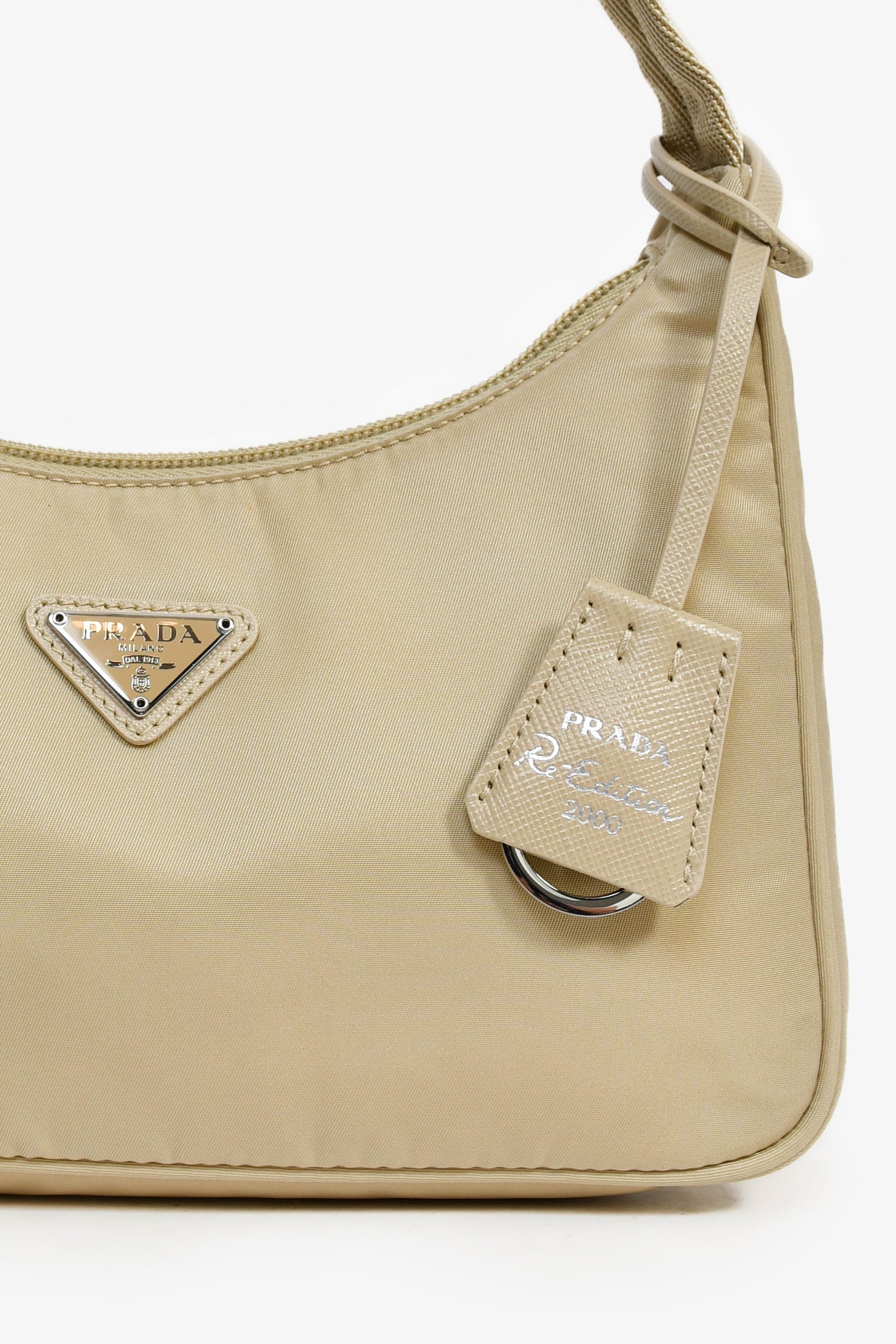 Prada Beige Nylon 2000 Re-Edition Shoulder Bag of