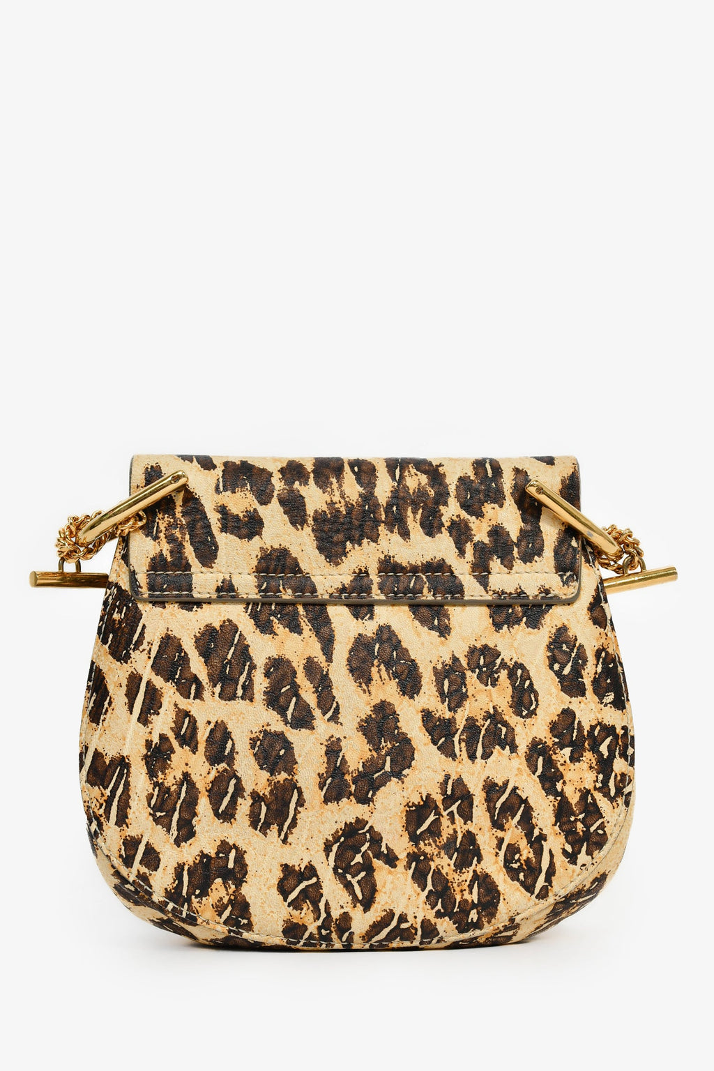 Chloe Yellow/Brown Leopard Print Leather Mini 'Drew' Crossbody Bag