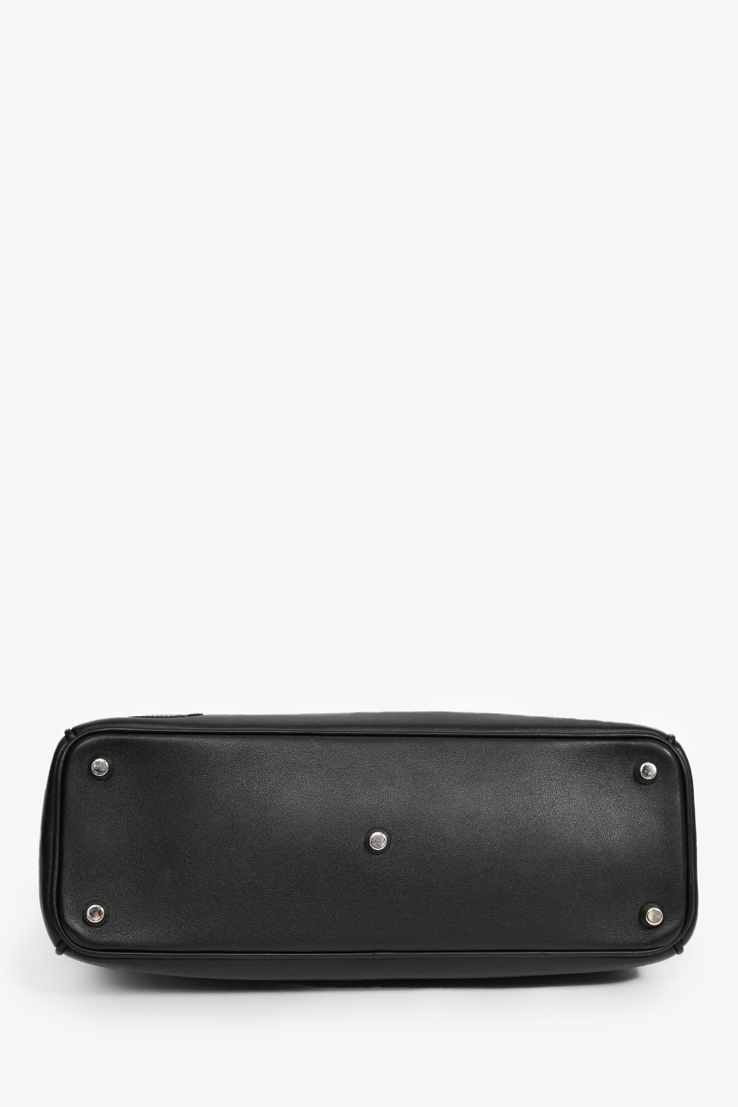 Christian Dior 2015 Black Leather 'Paradise' Diorissimo Medium Top Handle Bag