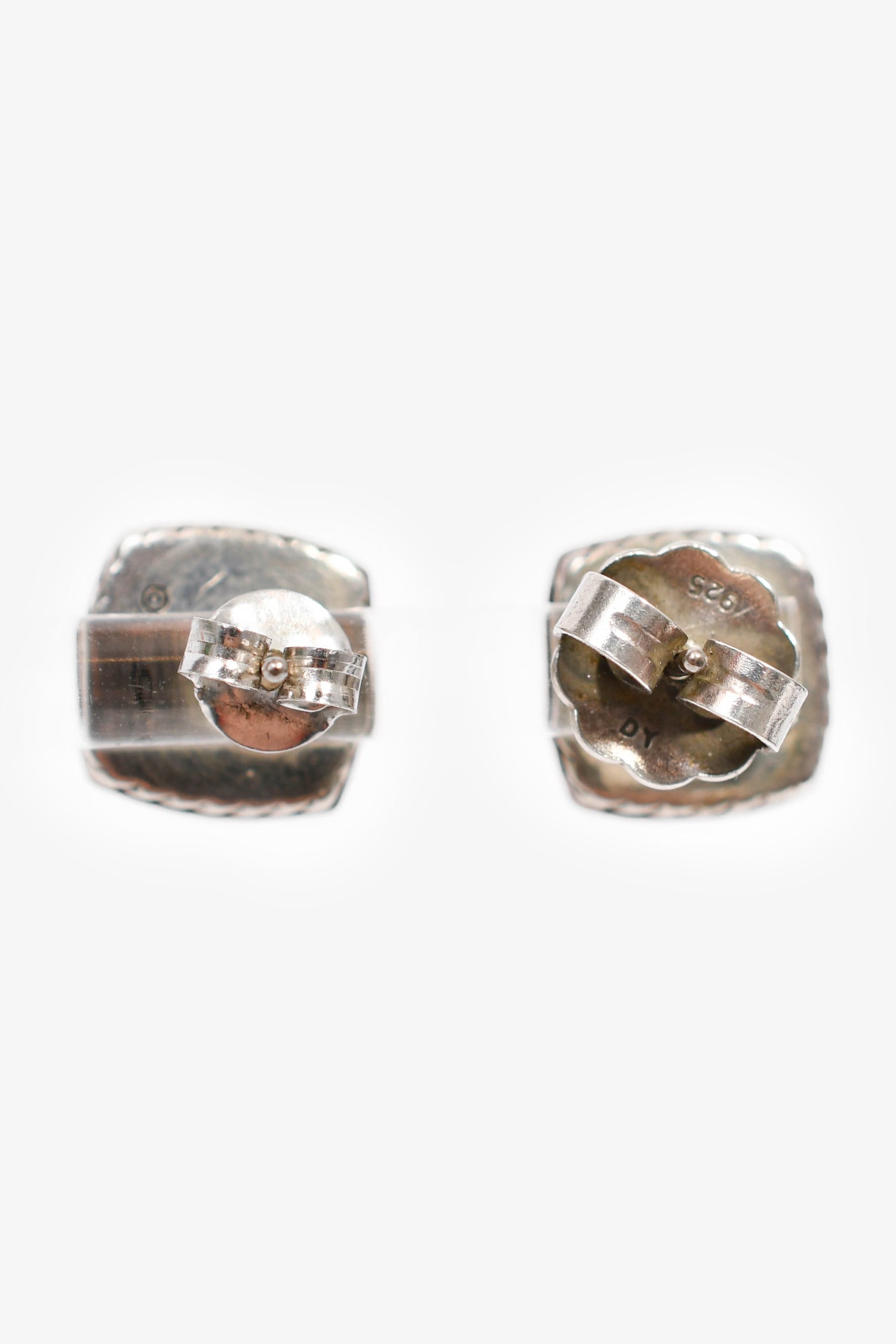 David Yurman Sterling Silver Black Onyx Diamonds Albion® Stud Earrings