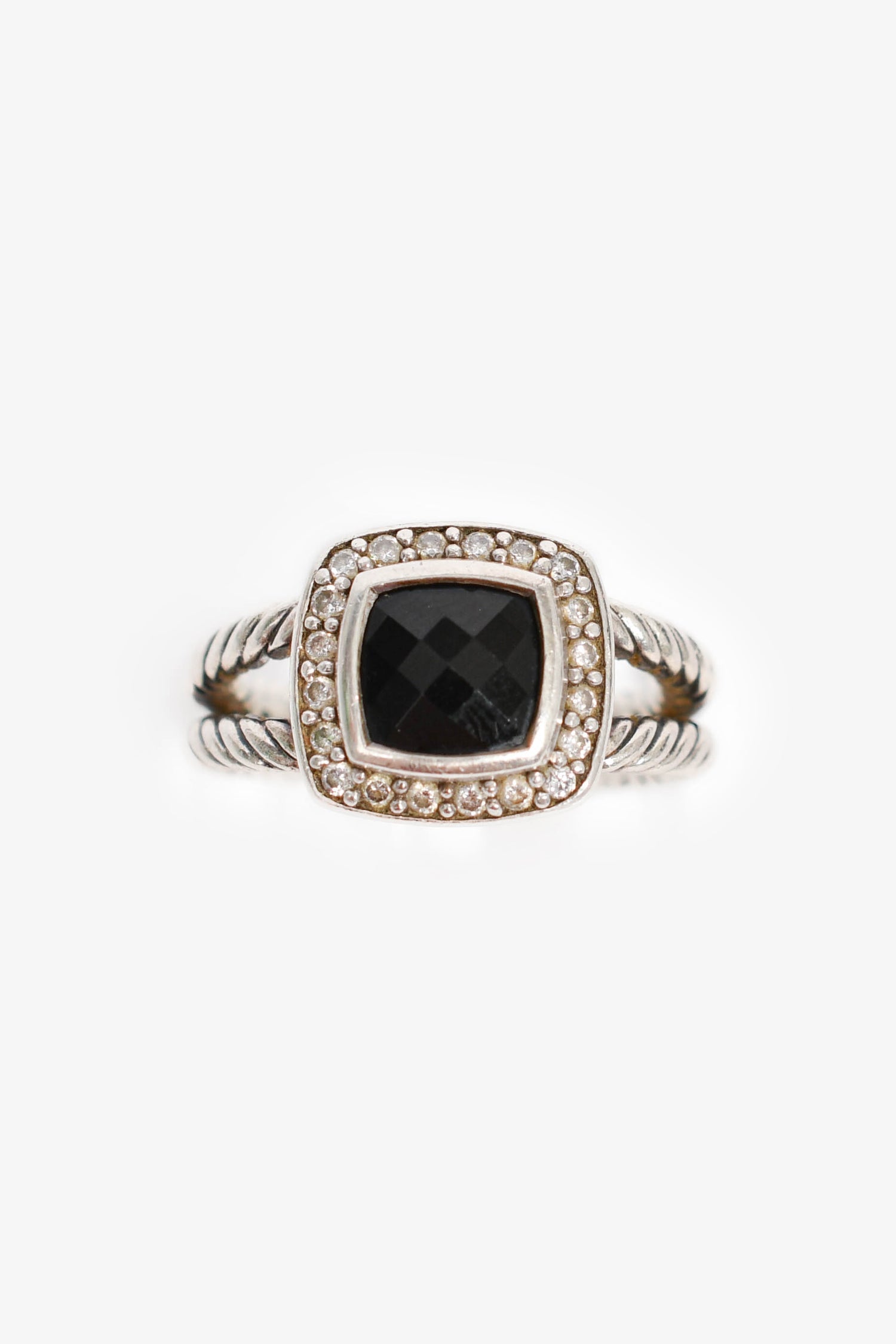 David Yurman Sterling Silver Black Onyx Diamonds Albion® Ring