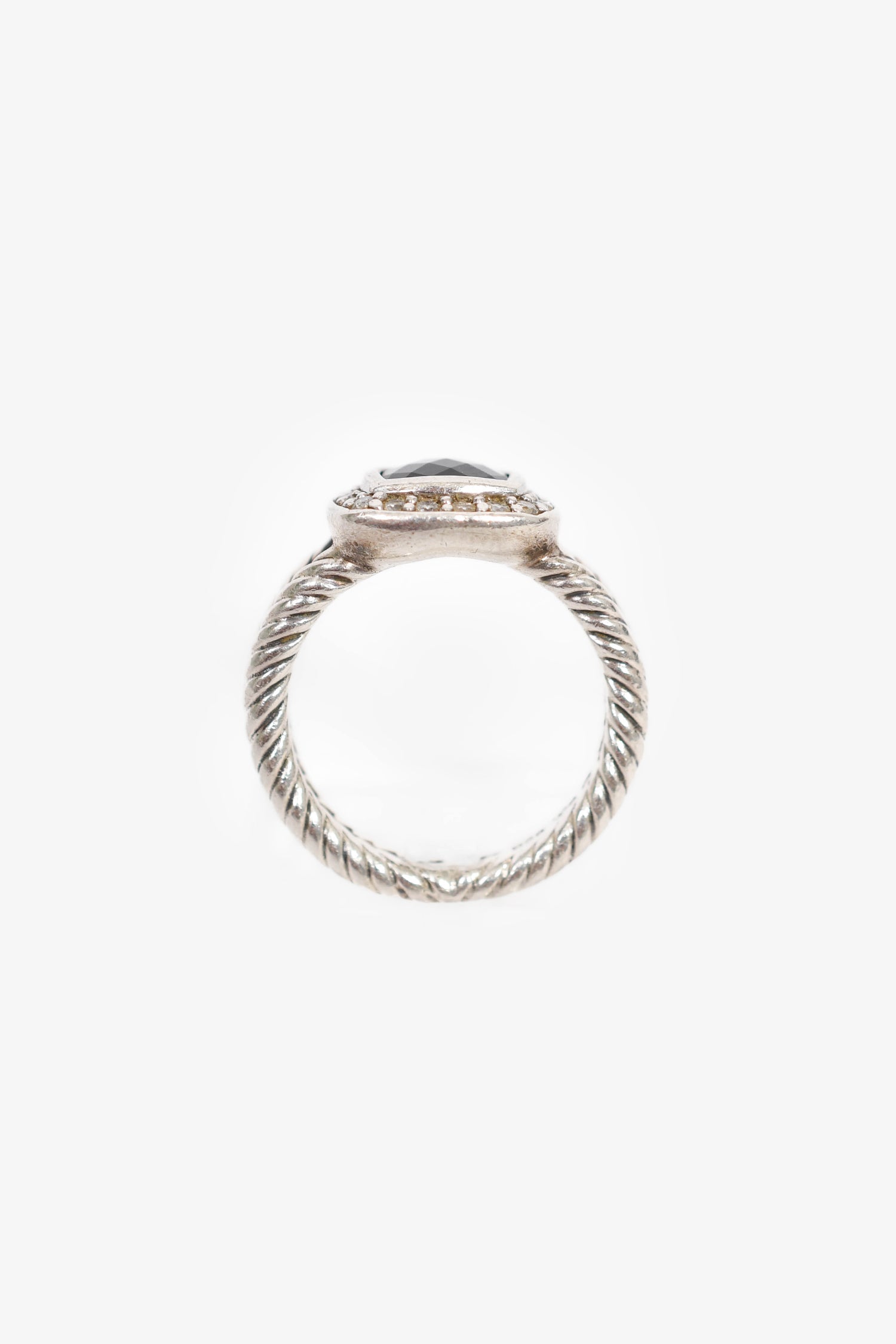 David Yurman Sterling Silver Black Onyx Diamonds Albion® Ring