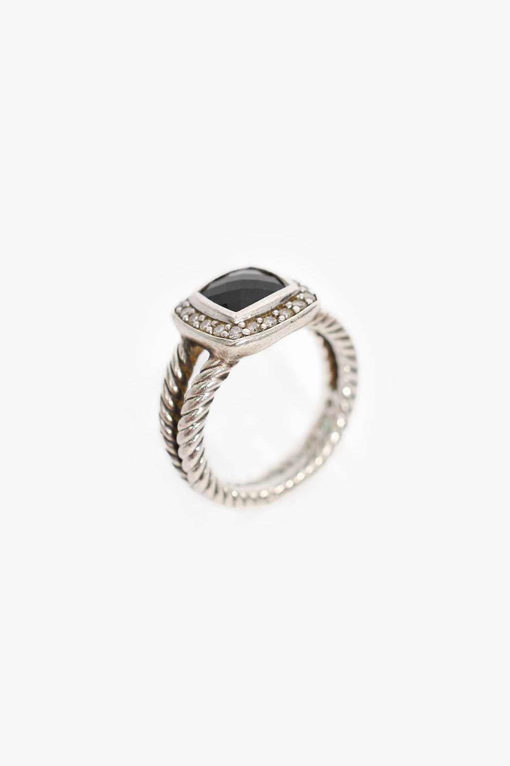 David Yurman Sterling Silver Black Onyx Diamonds Albion® Ring