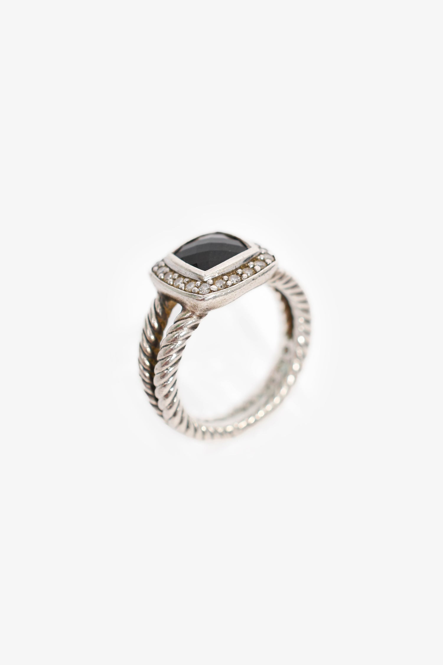 David Yurman Sterling Silver Black Onyx Diamonds Albion® Ring