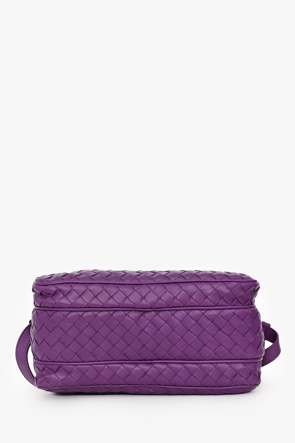 Bottega Veneta Purple Intrecciato Leather Camera Crossbody Bag