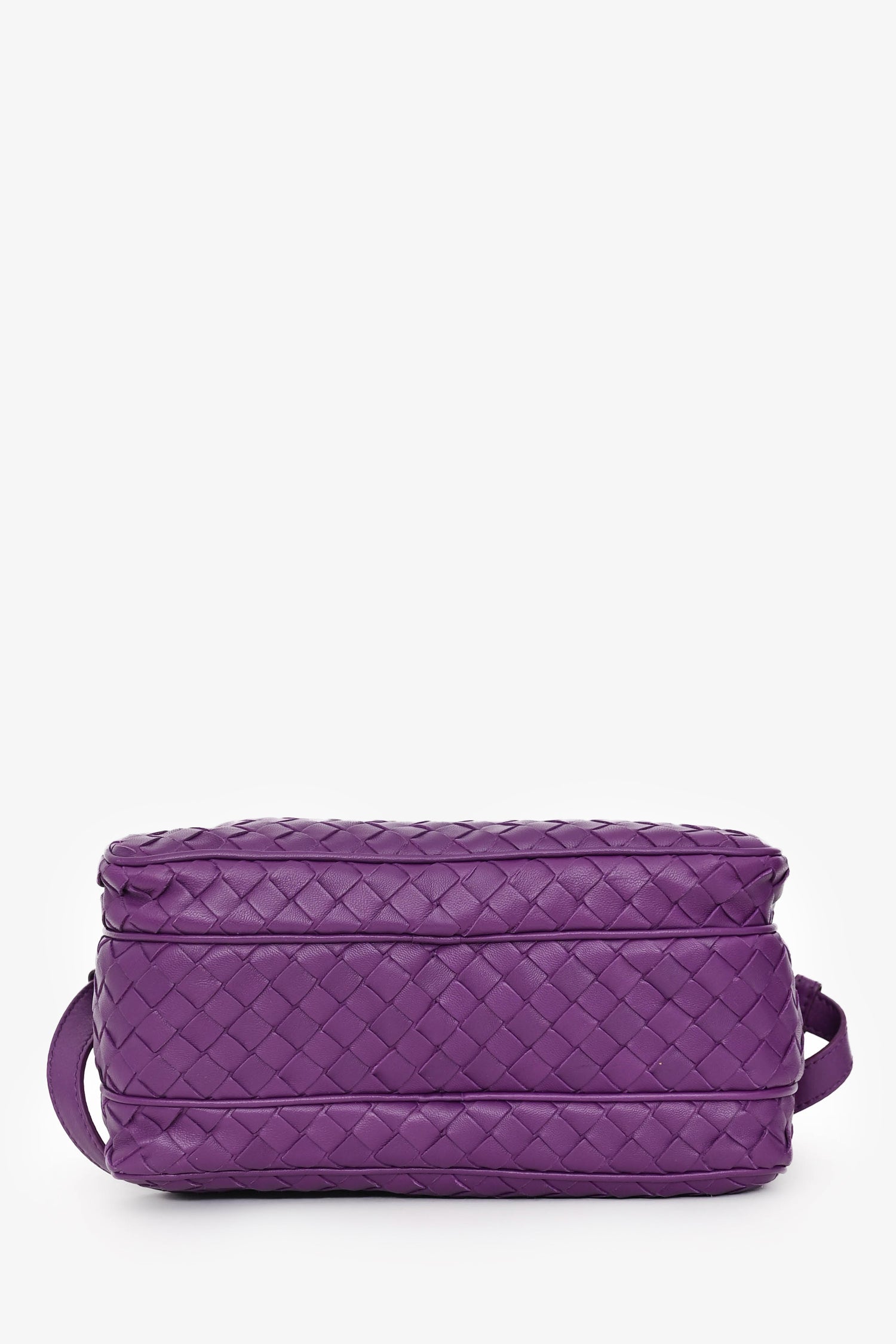 Bottega Veneta Purple Intrecciato Leather Camera Crossbody Bag