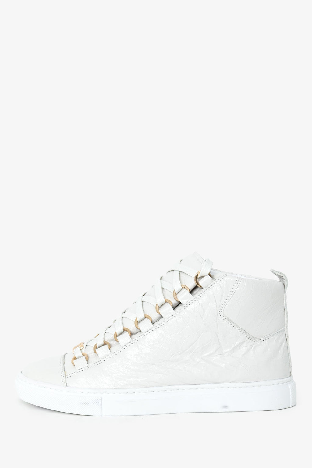 Balenciaga White Leather High Top Sneakers Size 35