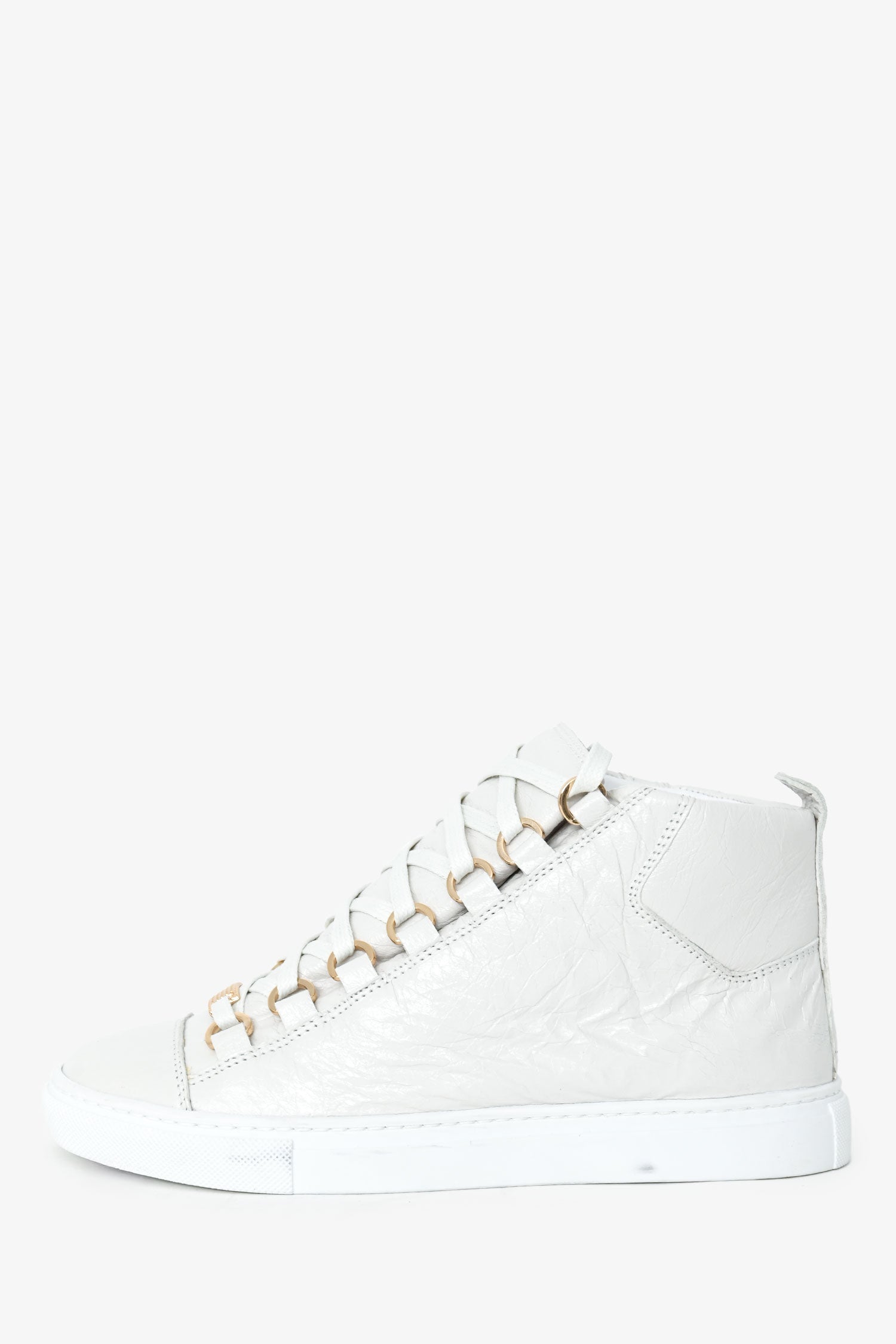 Balenciaga White Leather High Top Sneakers Size 35