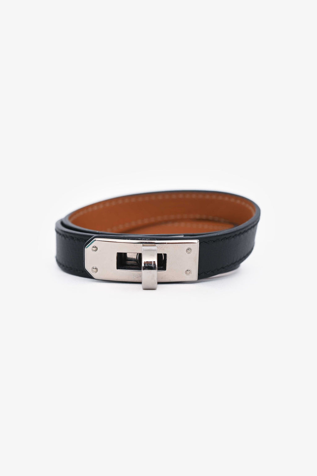 Hermès 2012 Black Leather Kelly Double Tour Bracelet