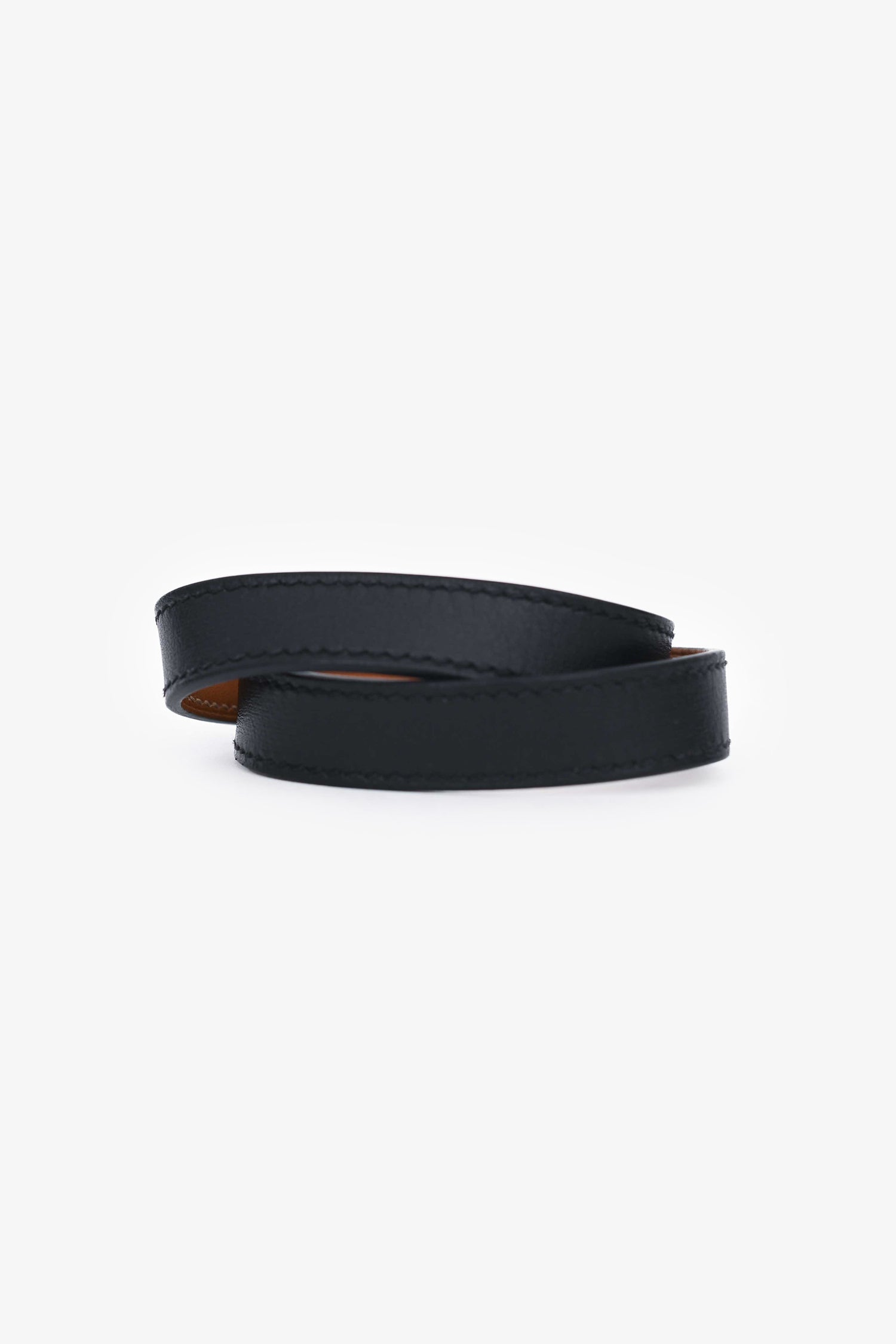 Hermès 2012 Black Leather Kelly Double Tour Bracelet