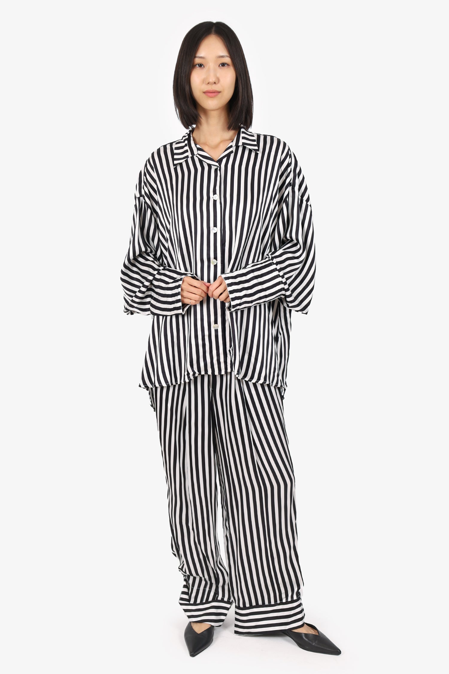 Sleeper Black/White Striped Pyjamas Set Size 1