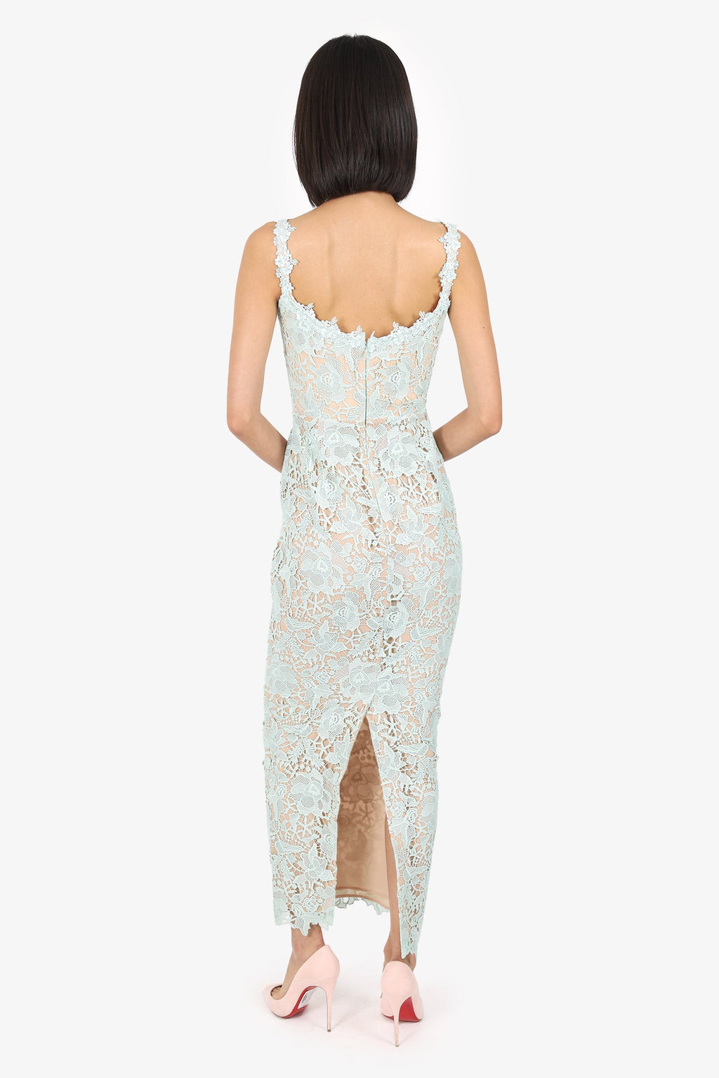 Saulee Turquoise Lace Gown Size 2