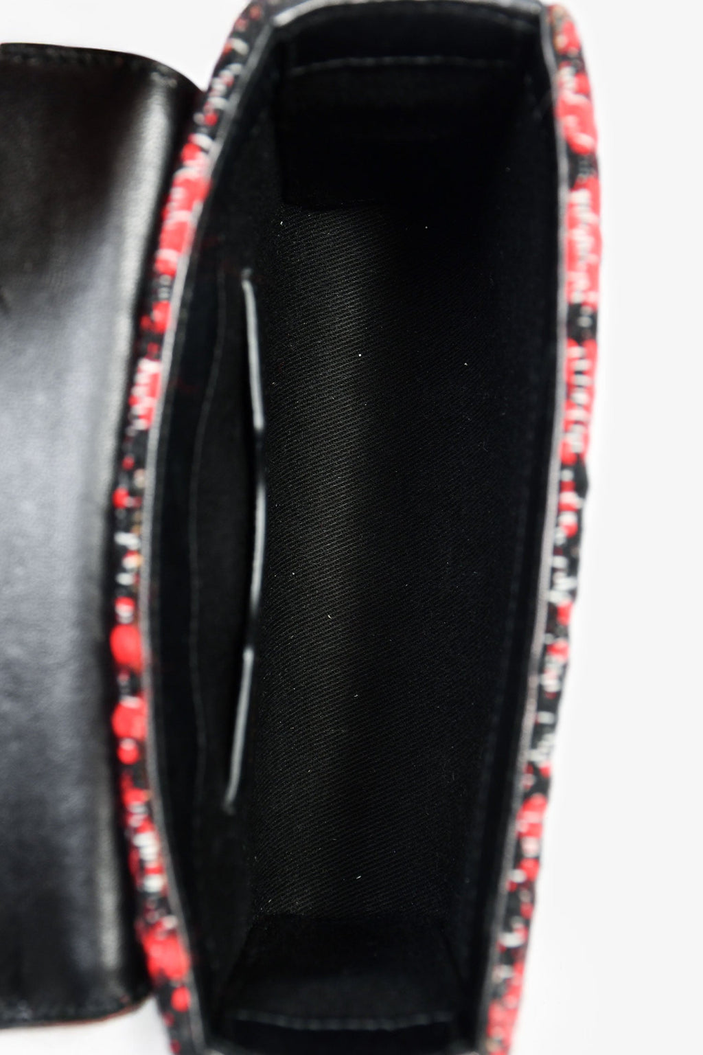 Dolce & Gabbana Red Embossed Leather Tweed Crystal DG Mini Crossbody Bag