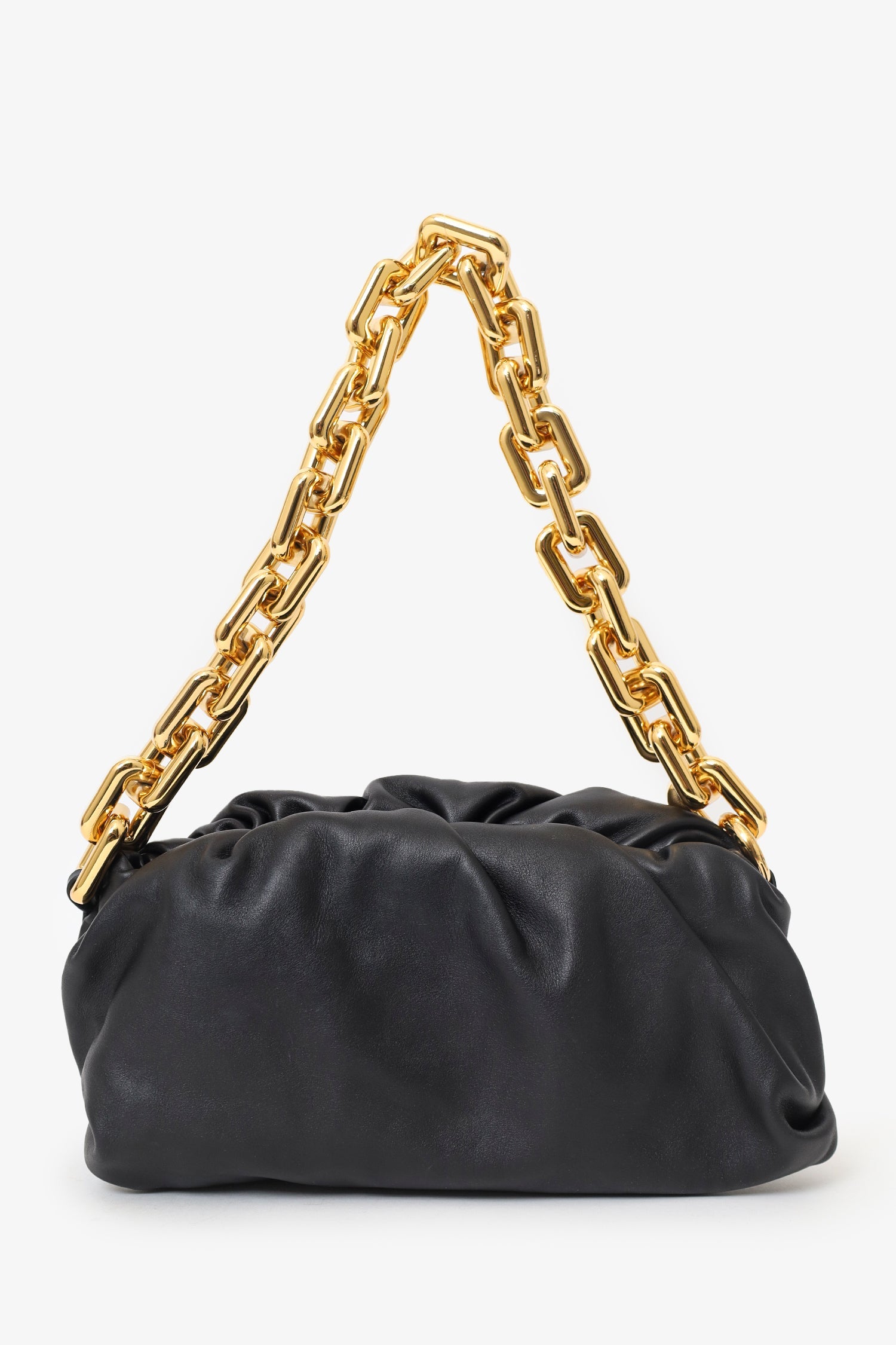 Bottega Veneta Black Leather The Chain Pouch Bag
