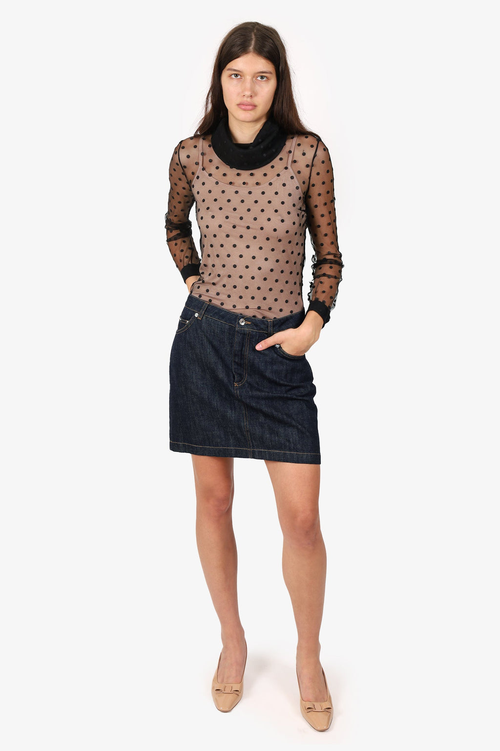 Dolce & Gabbana Navy Denim Mini Skirt Size 44