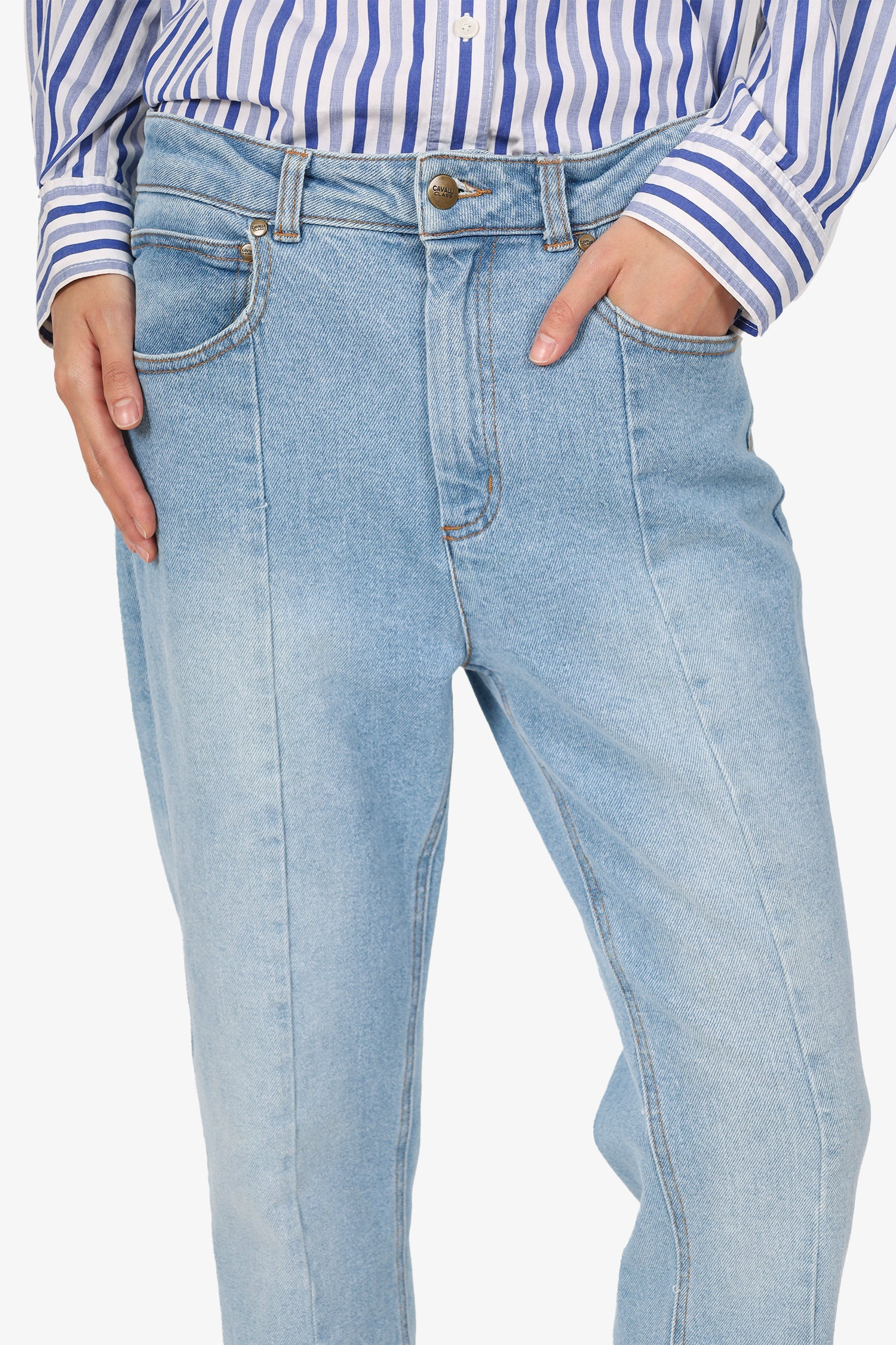 Cavalli Class Blue Denim Straight Leg Jeans Size 29