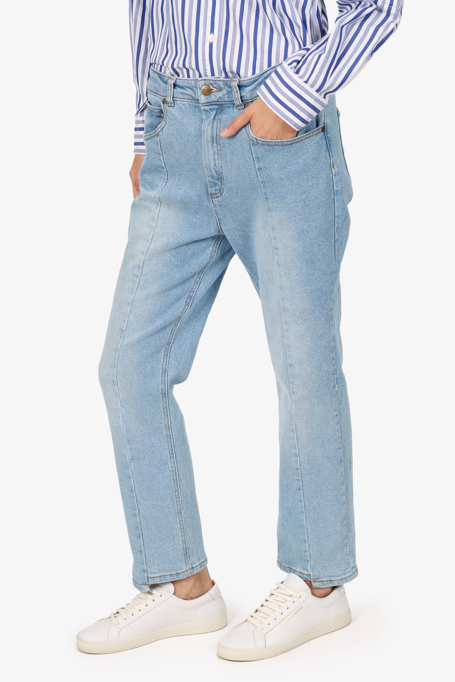 Cavalli Class Blue Denim Straight Leg Jeans Size 29