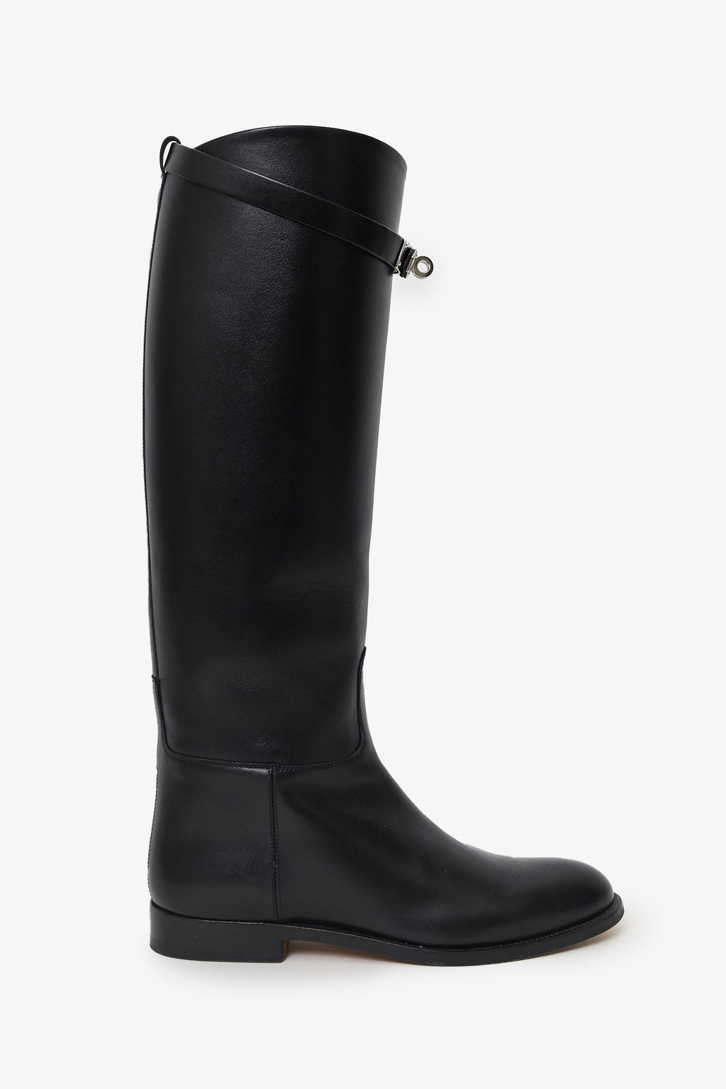 Hermès Black Smooth Leather 'Jumping' Riding Boots Size 37.5