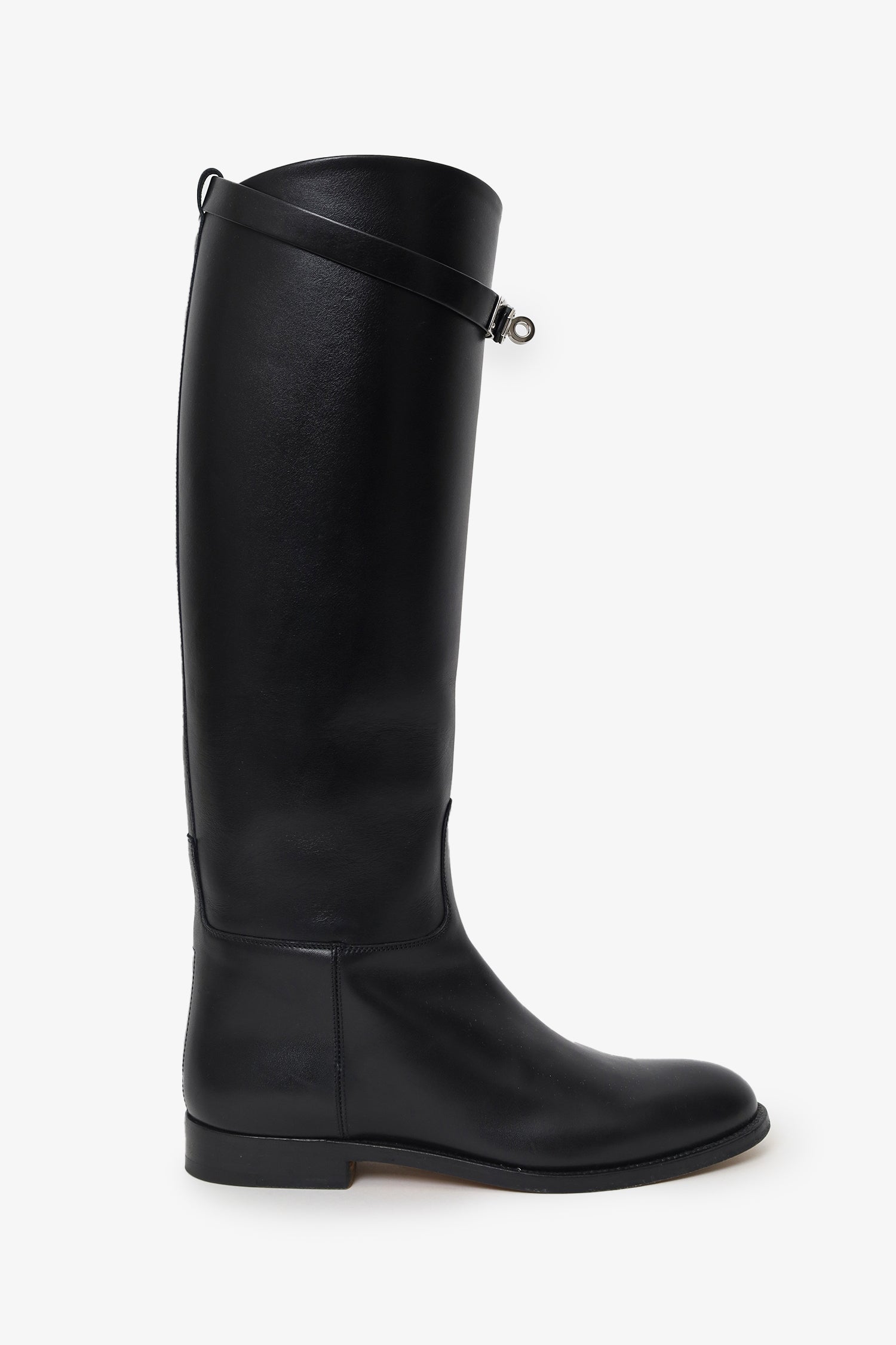 Hermès Black Smooth Leather 'Jumping' Riding Boots Size 37.5