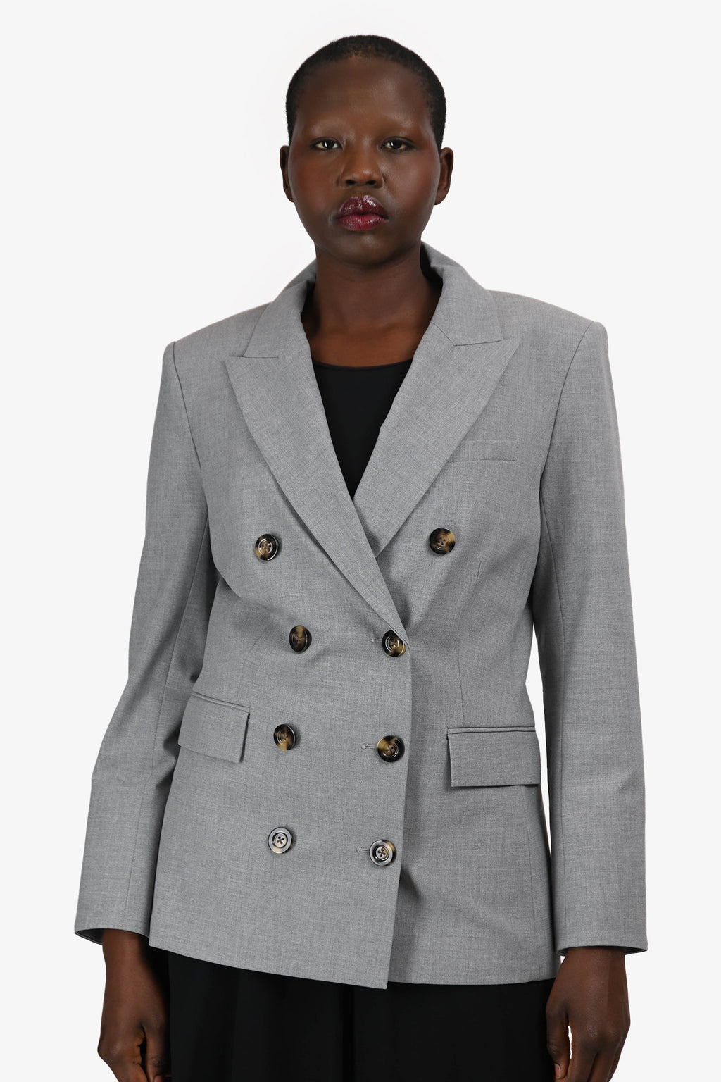 Veronica Beard Grey Double Breasted Blazer Size 10
