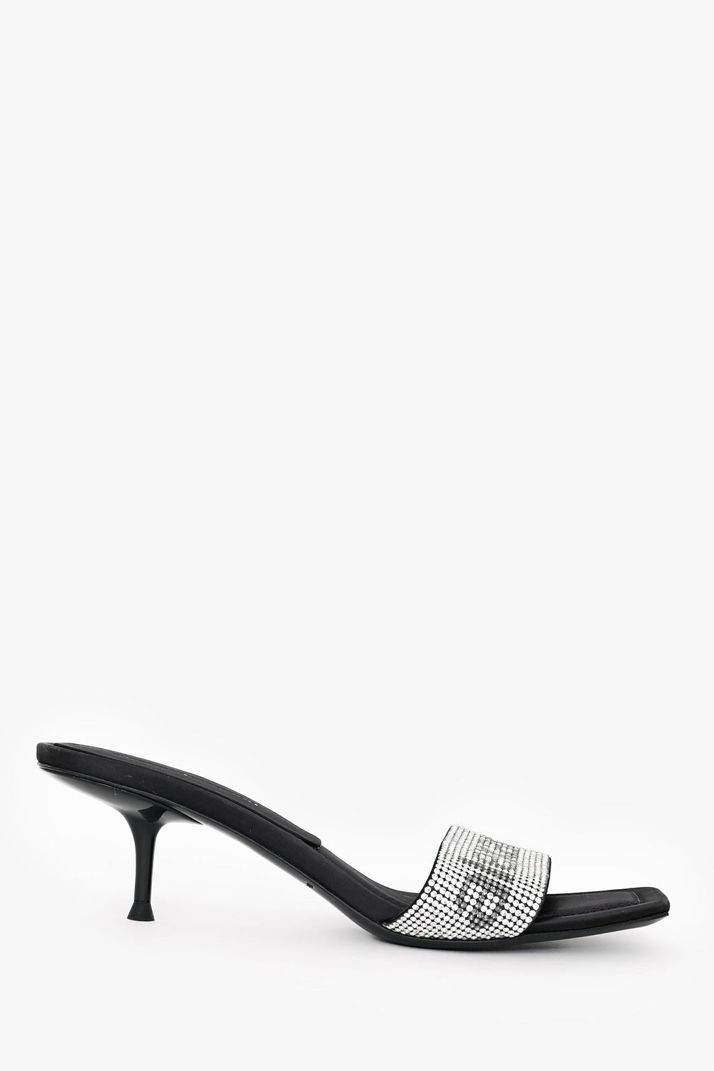 Alexander Wang Black Crystal Embellished Logo 'Jessica' Sandals Size 36