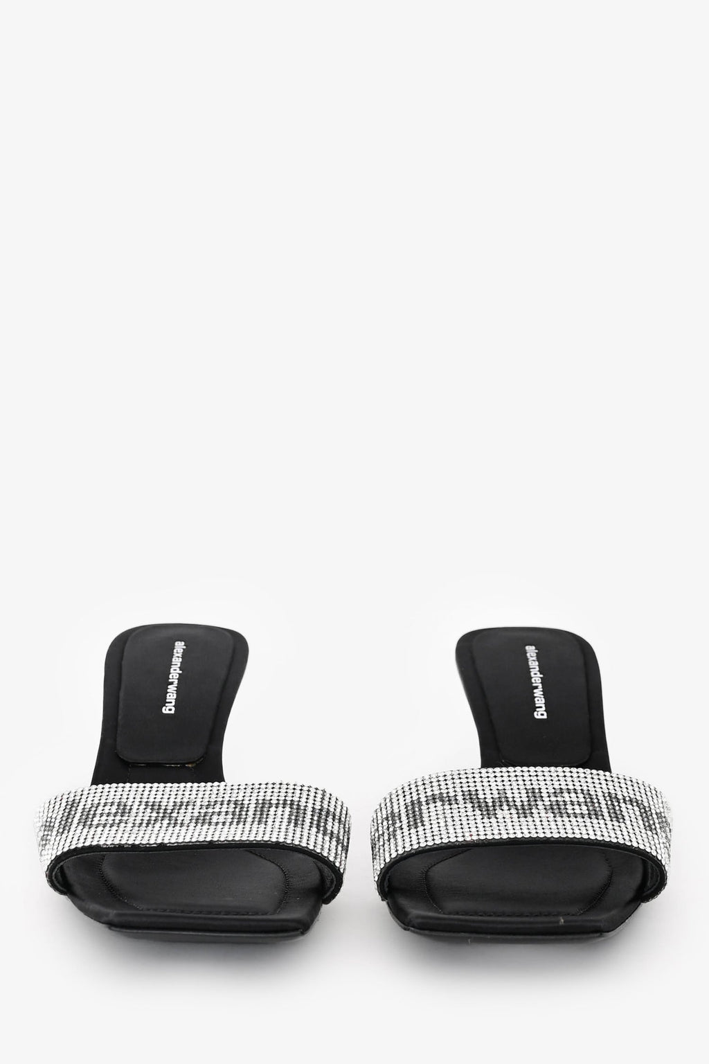 Alexander Wang Black Crystal Embellished Logo 'Jessica' Sandals Size 36