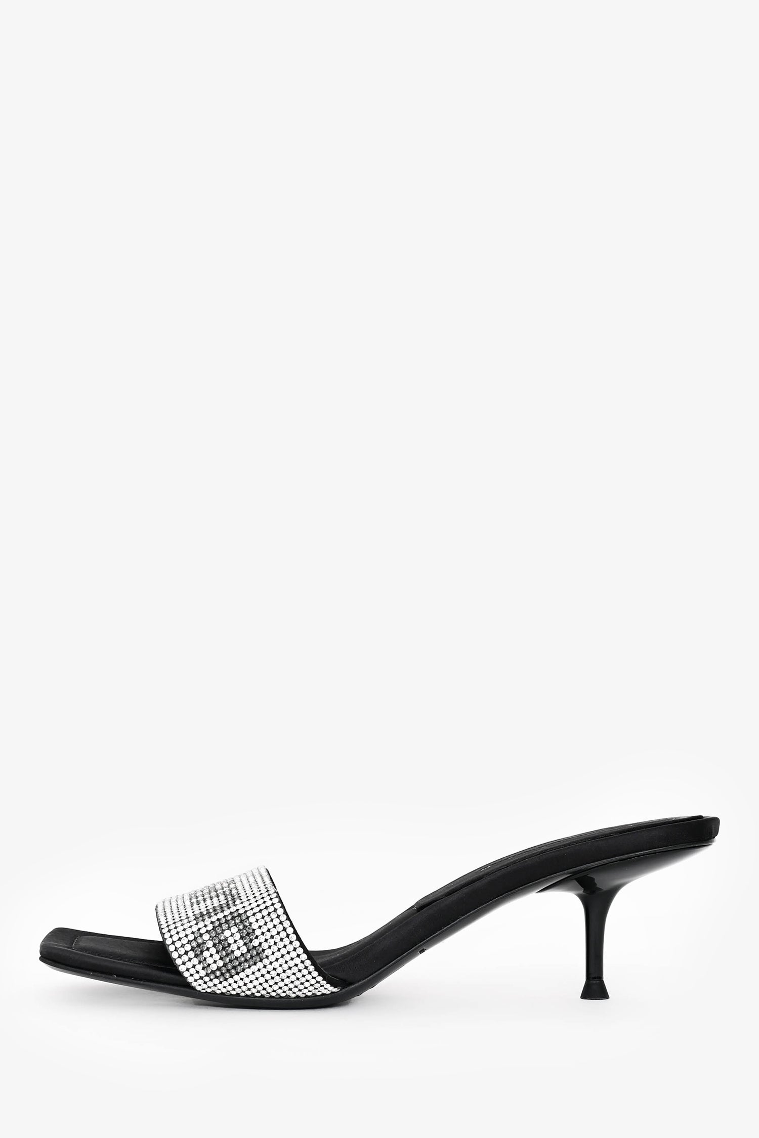Alexander Wang Black Crystal Embellished Logo 'Jessica' Sandals Size 36