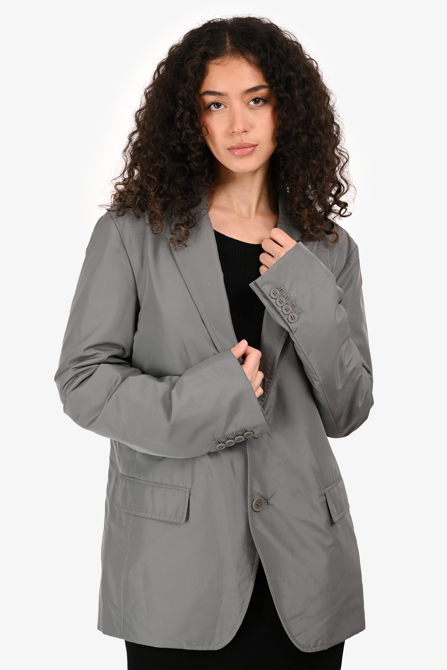 Helmut Lang Grey Nylon Blazer Size 38