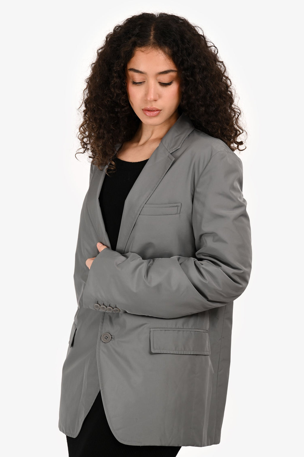 Helmut Lang Grey Nylon Blazer Size 38