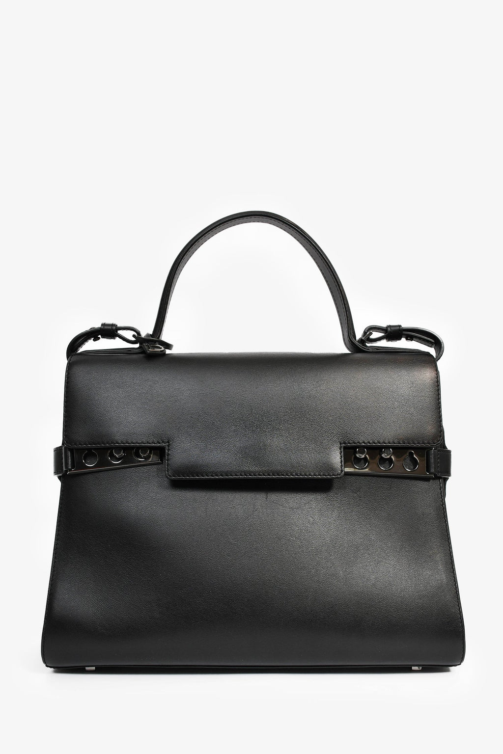 Delvaux Black Leather 'Tempete' GM Top Handle Bag