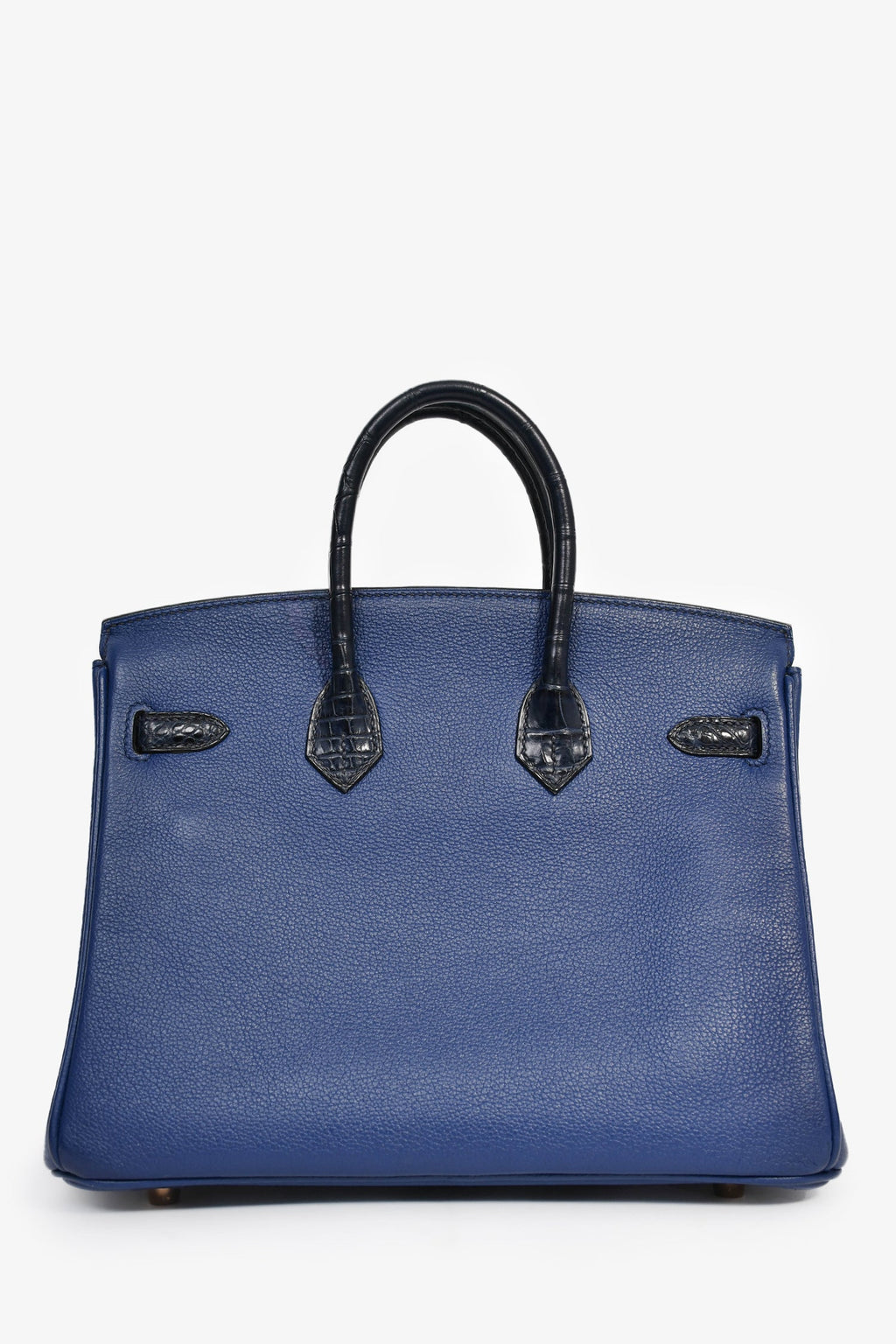Hermès 2018 Blue Sapphire Taurillion Novillo And Blue Marine Matte Alligator Touch Birkin 25 RGHW