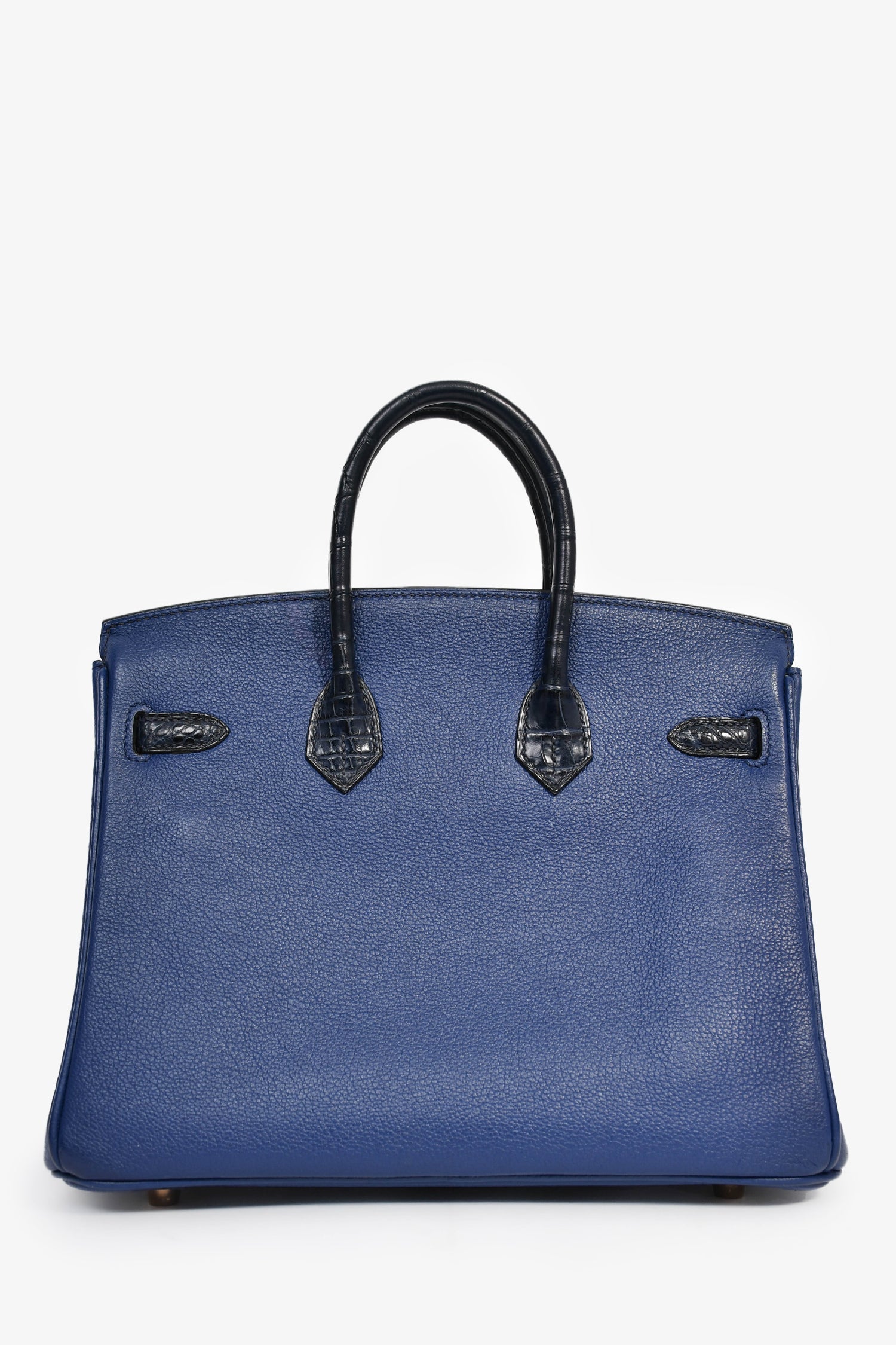 Hermès 2018 Blue Sapphire Taurillion Novillo And Blue Marine Matte Alligator Touch Birkin 25 RGHW