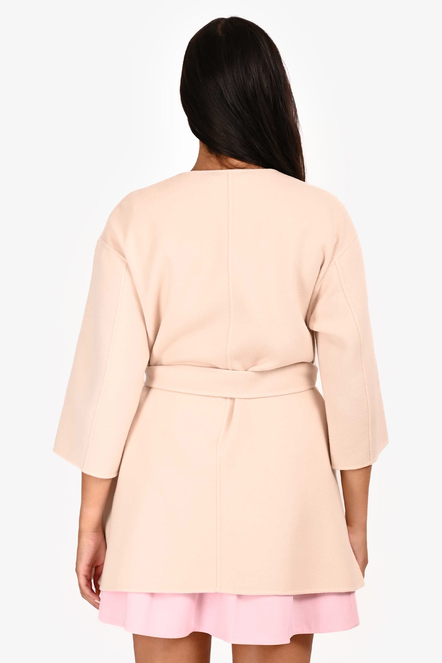 Weekend Max Mara Cream Wool Belted Coat Size 2 US