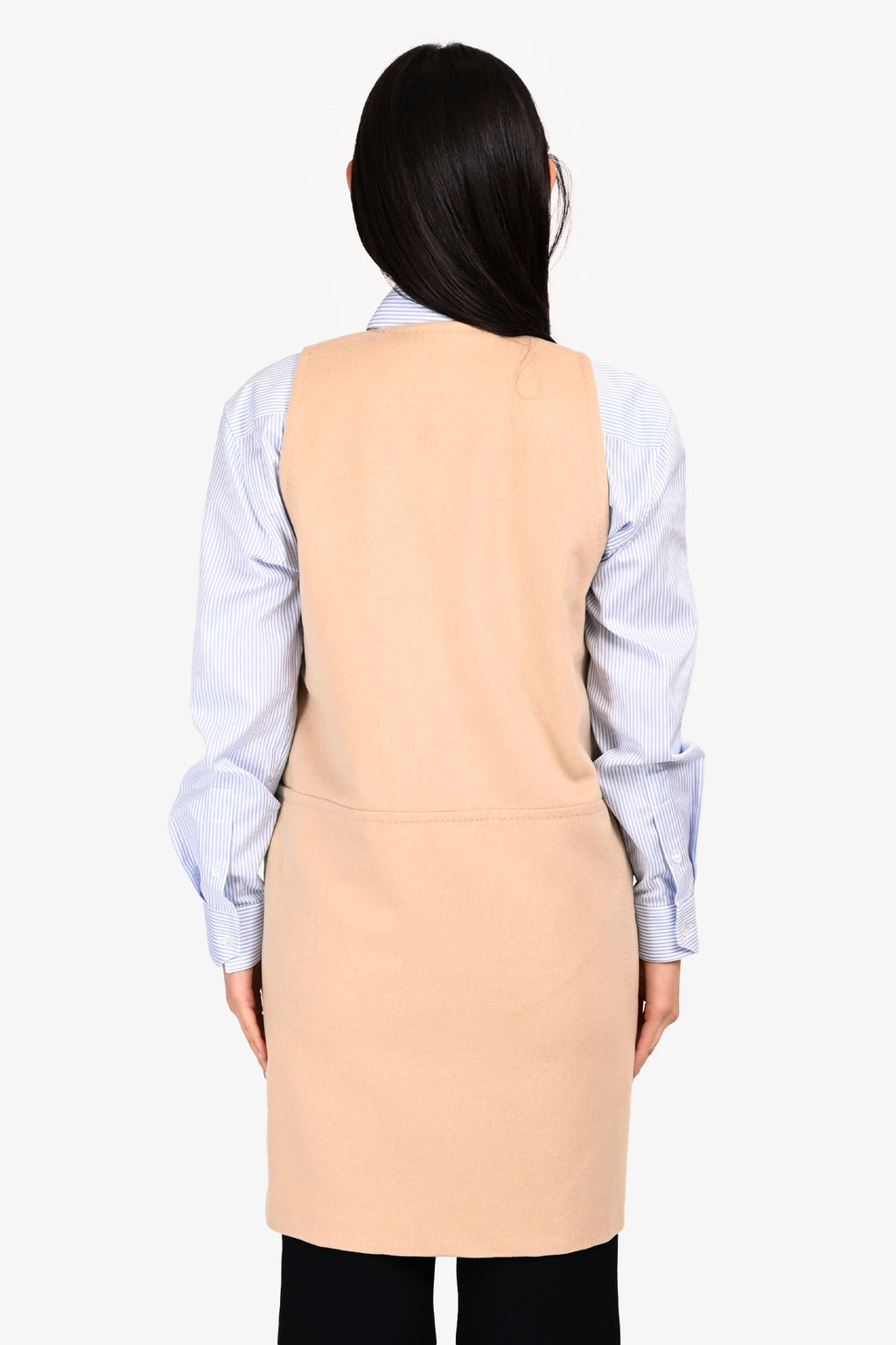 Max Mara Beige Camel Hair Long Vest Size 2 US