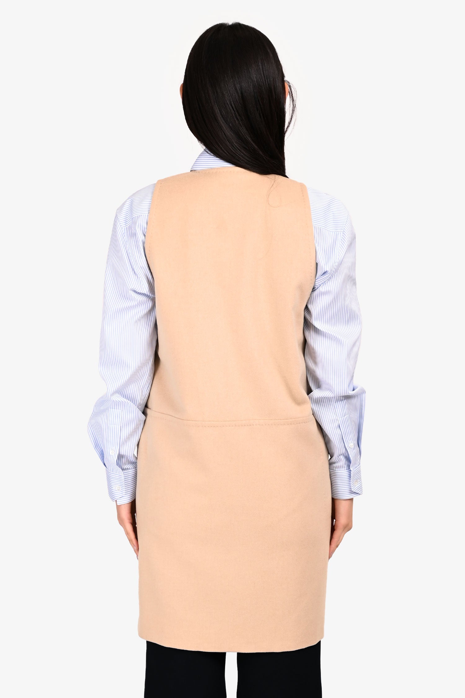Max Mara Beige Camel Hair Long Vest Size 2 US