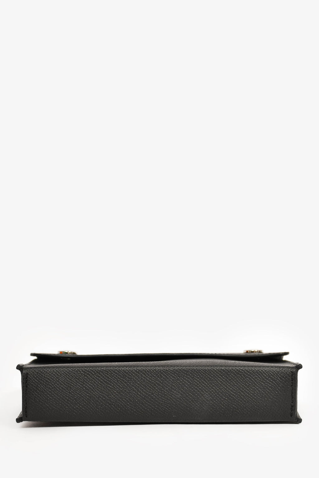Hermès 2023 Black Epsom Leather 'Hermèsnap' Wallet