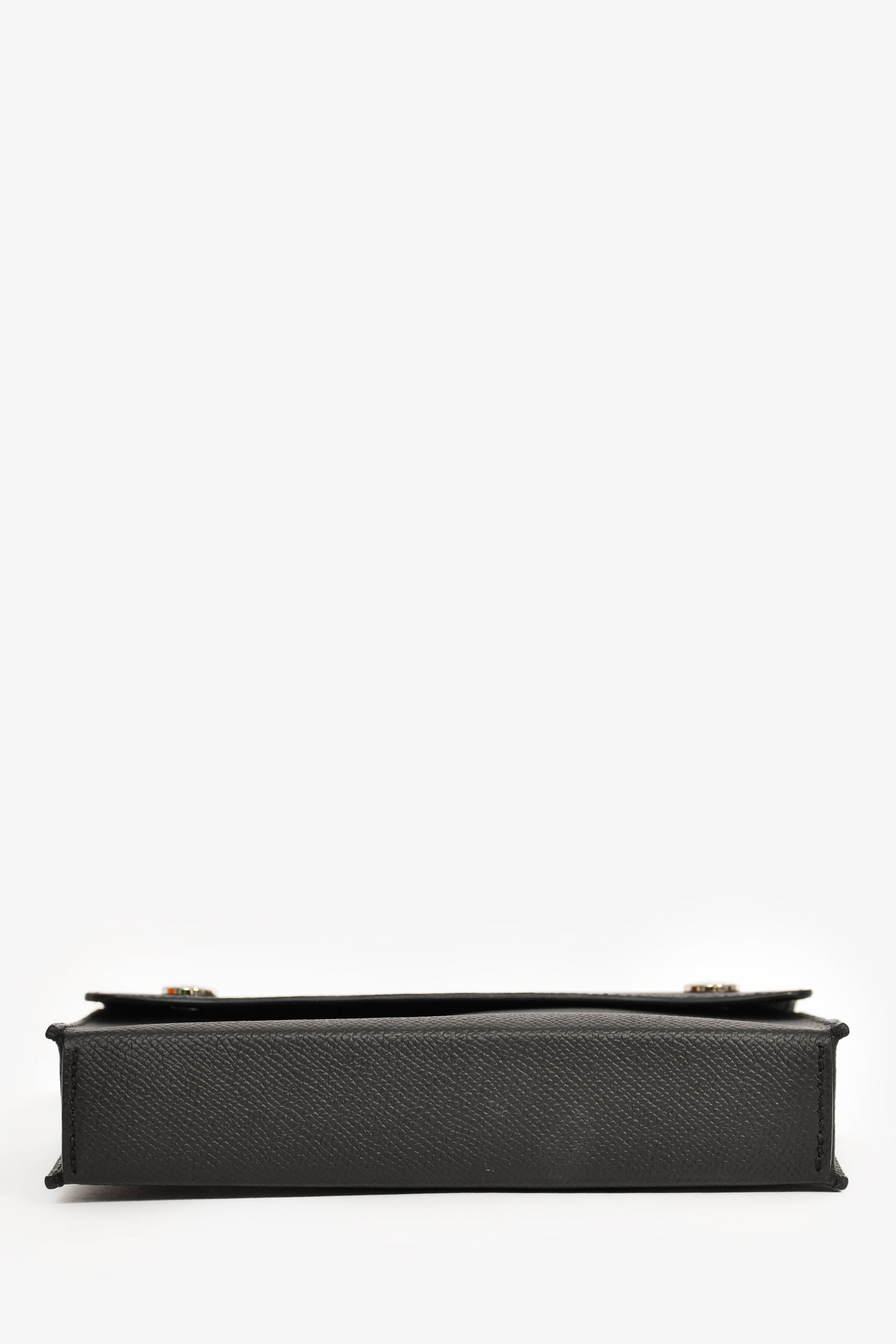 Hermès 2023 Black Epsom Leather 'Hermèsnap' Wallet